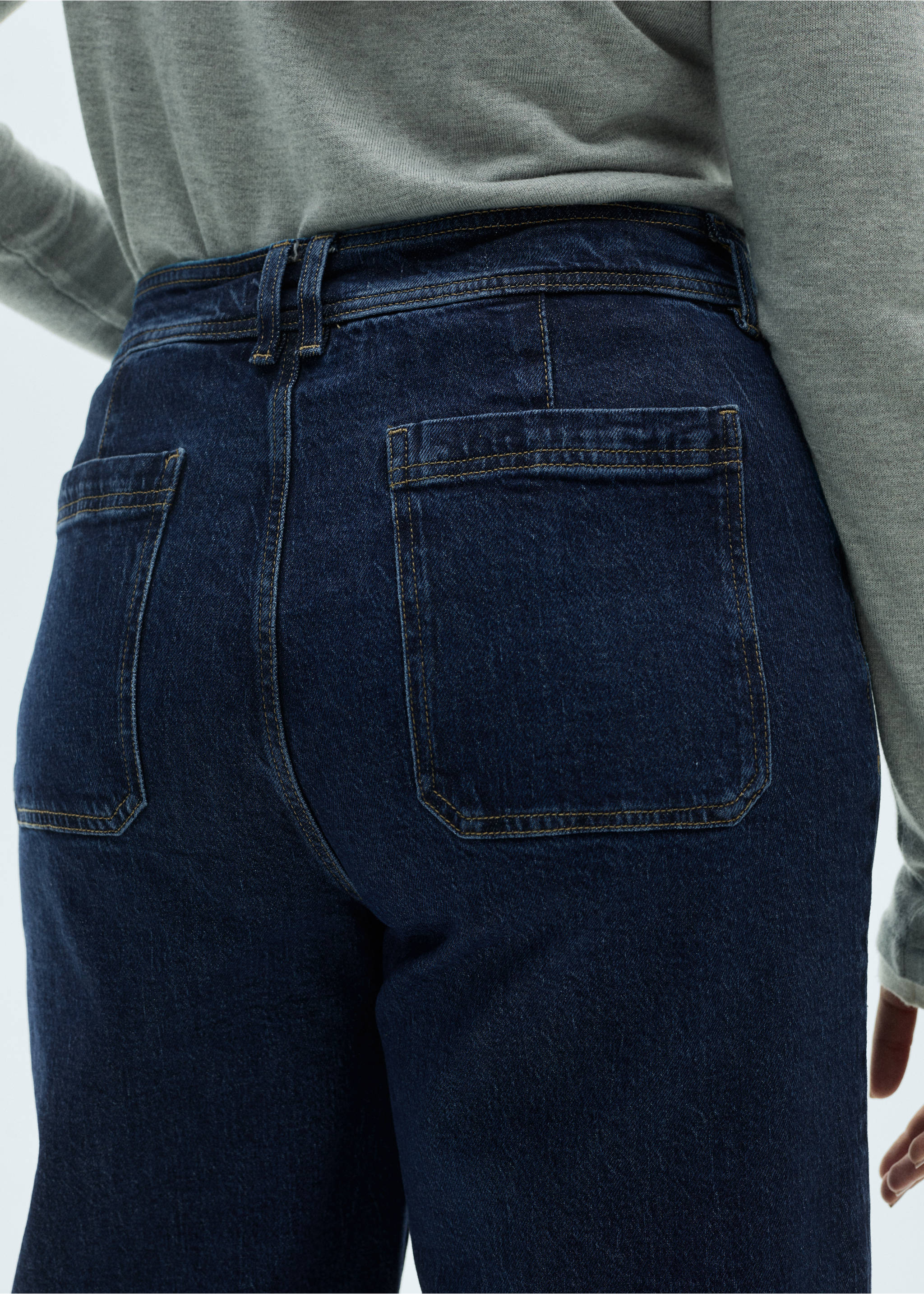 Catherin culotte high-rise jeans - Details of the article 4, Dark Blue. Ref: 87010286-00.