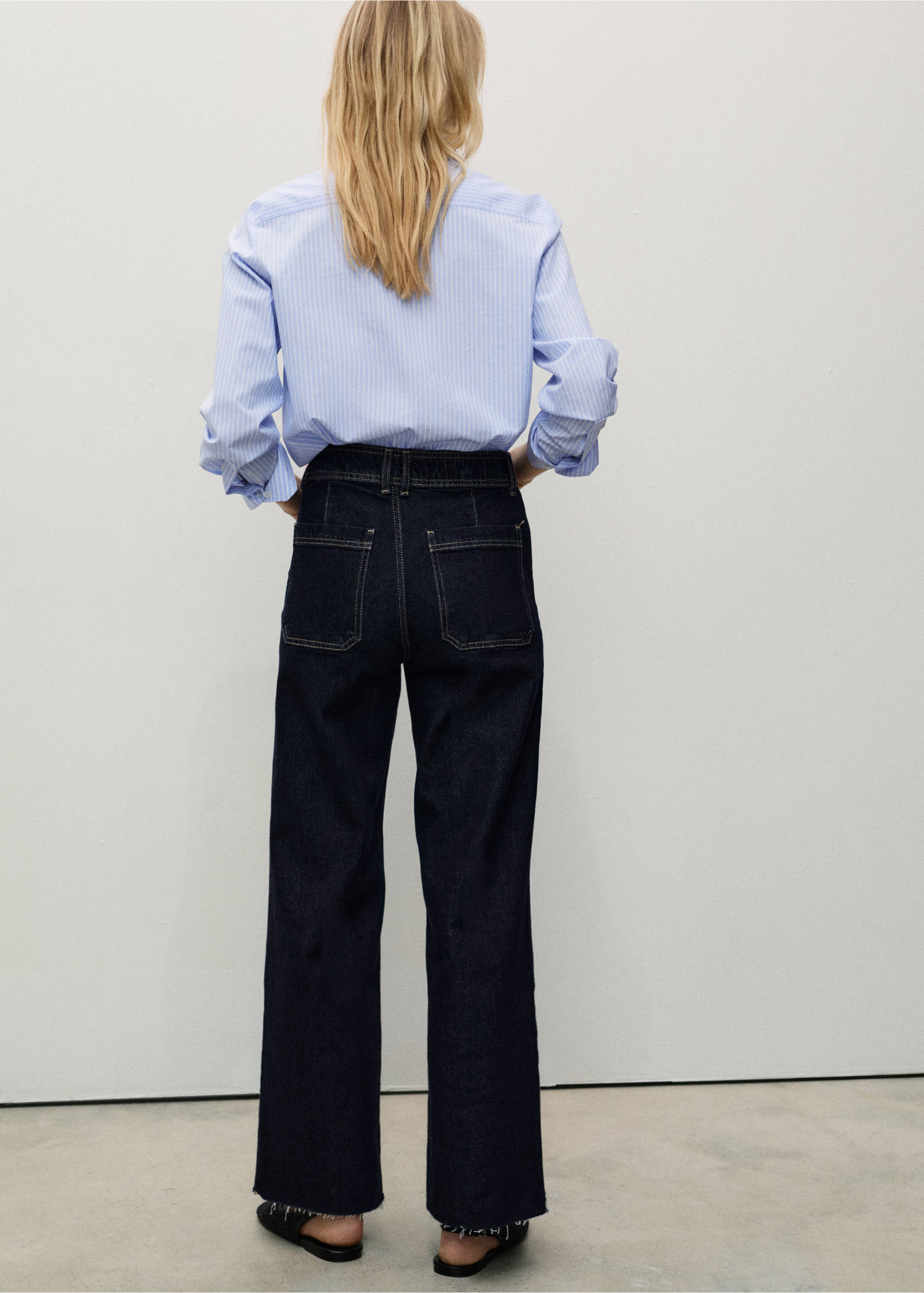 Jeans Catherin culotte rinse wash - Reverso del artículo, Azul. Ref: 87010287-00.