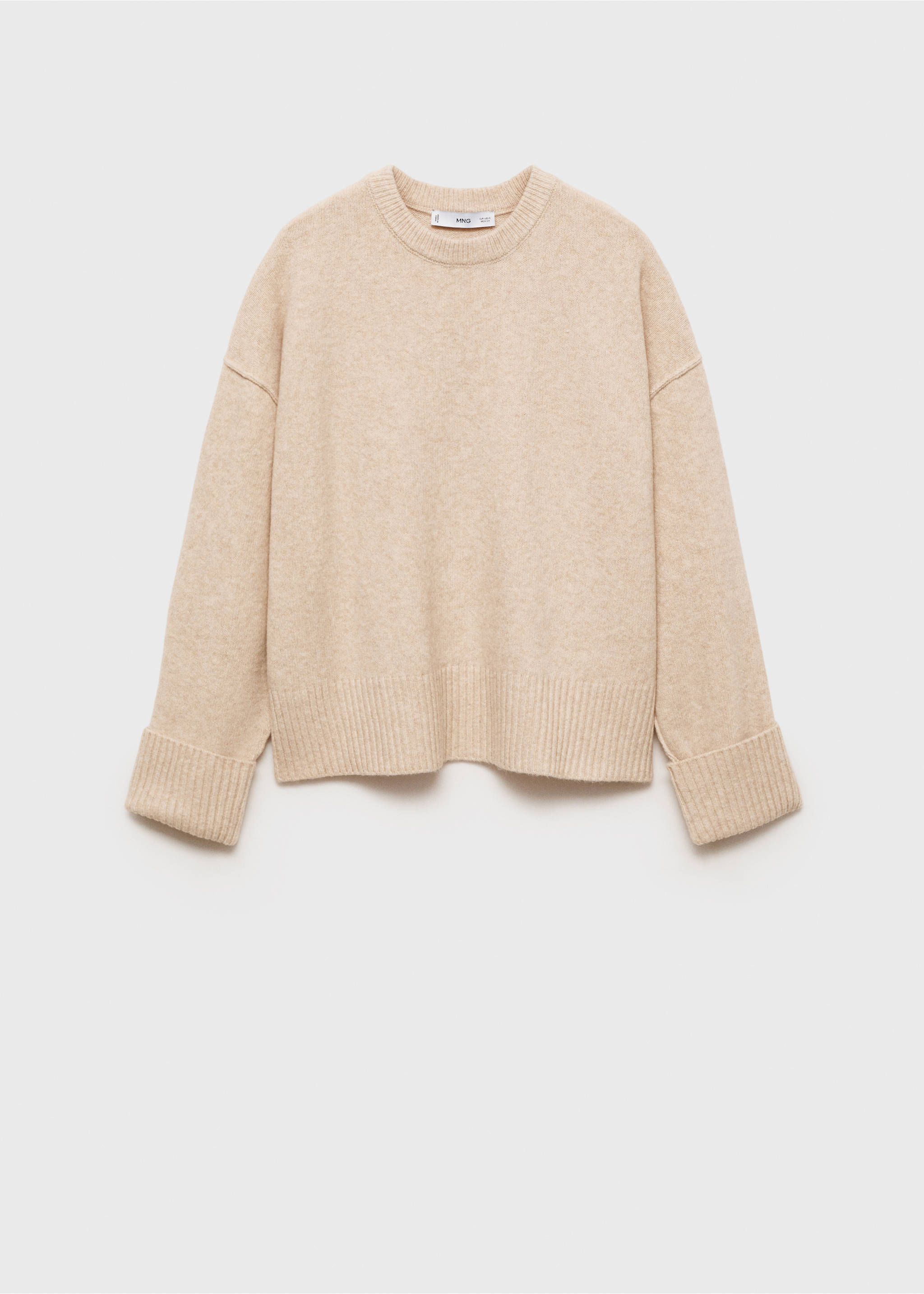 Sweter z wywiniętymi rękawami - Artykuł bez modela/modelki, Kremowy / écru. Ref: 87010291-00.
