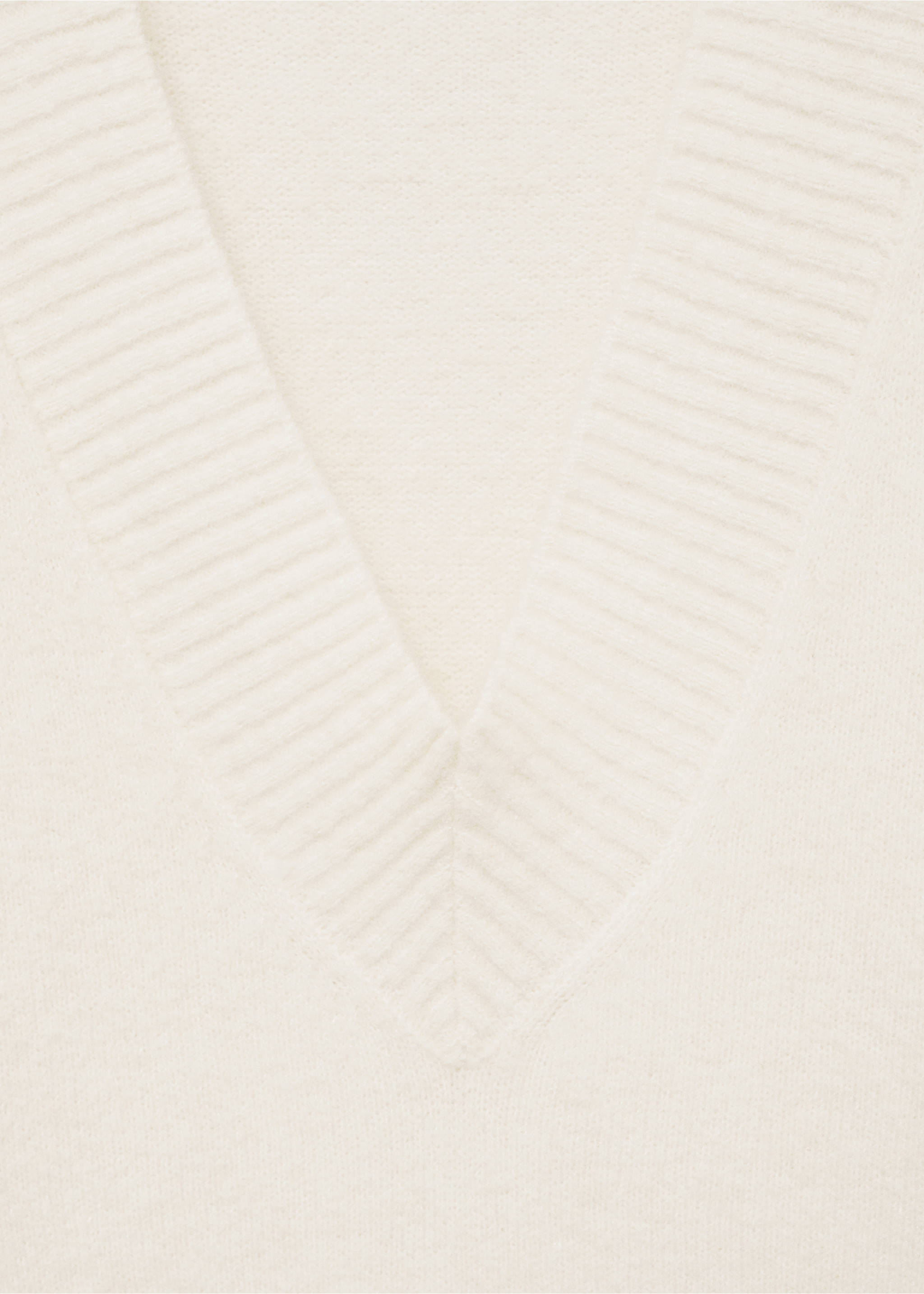 Oversized V-neck sweater - Details of the article 8, Ecru. Ref: 87010292-00.