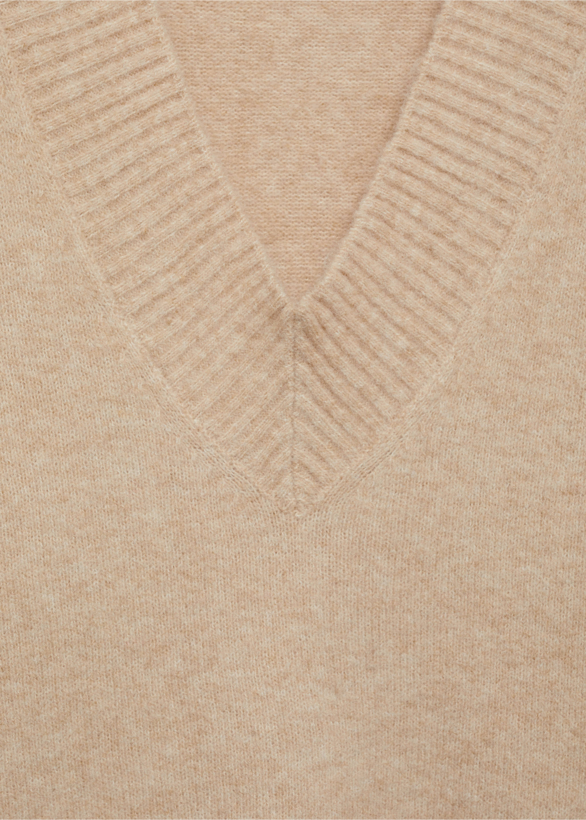 Oversized-Pullover mit V-Ausschnitt - Detail des Artikels 8, Beige. Ref: 87010292-00.