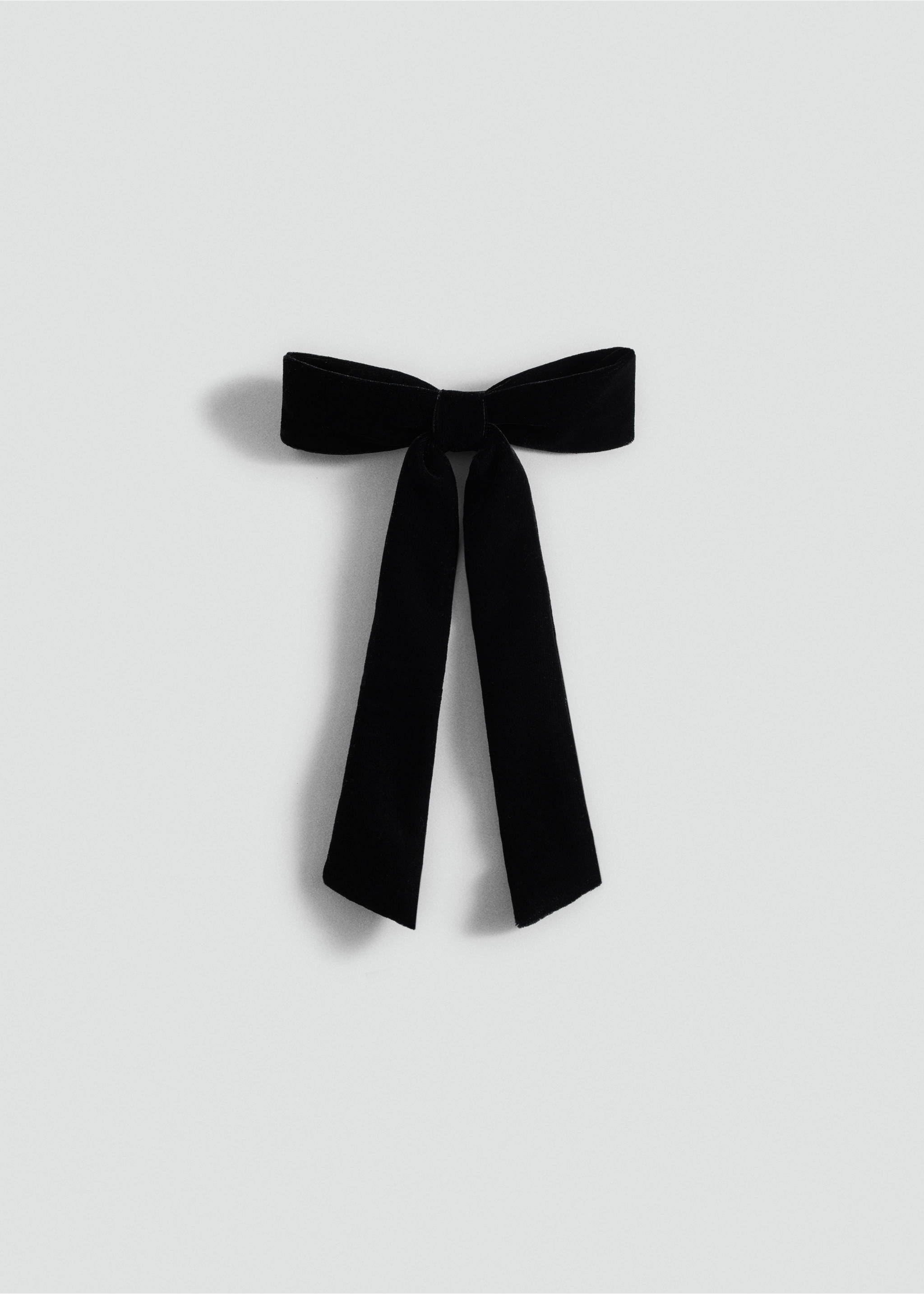 Velvet bow hairclip - Article without model, Black. Ref: 87010304-00.