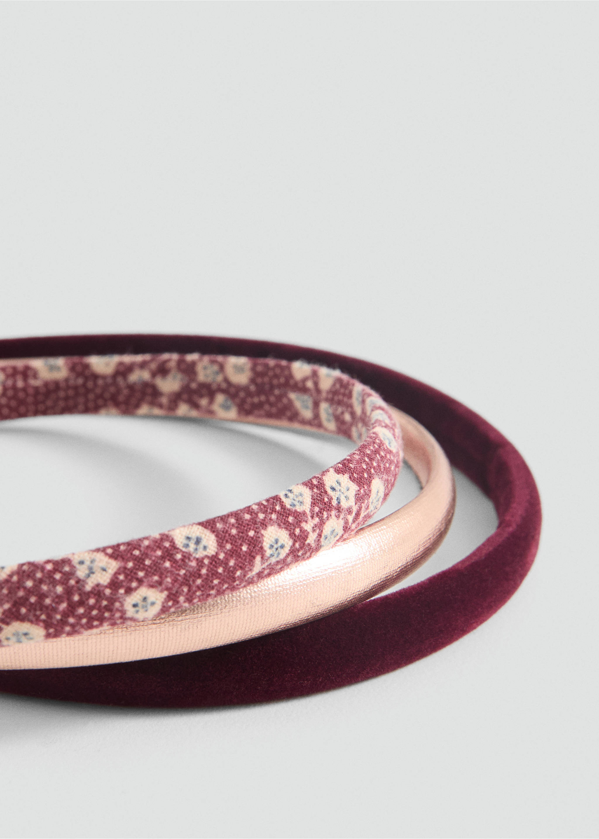 3er-Pack Haarreifen - Mittlere Ansicht, Granatrot. Ref: 87010307-00.