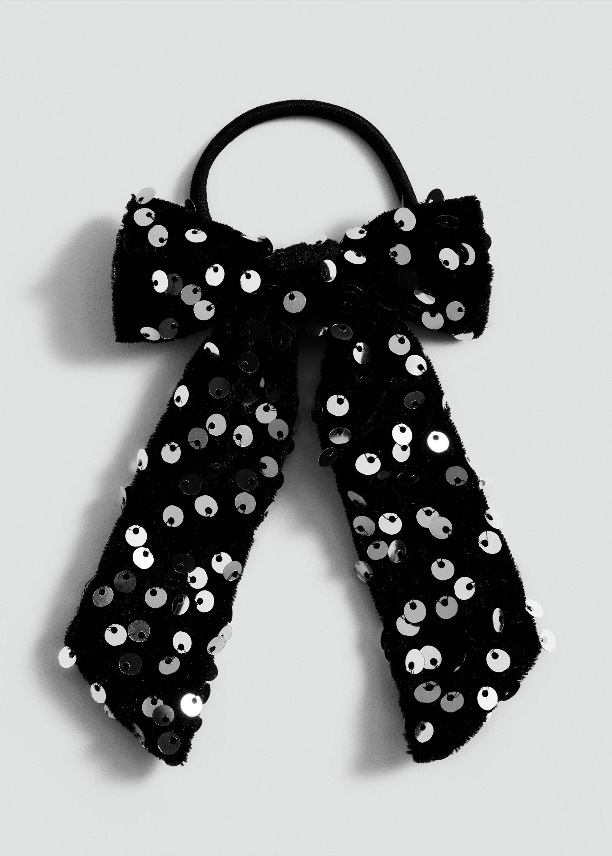 Bow scrunchie - Article without model, Silver. Ref: 87010309-00.