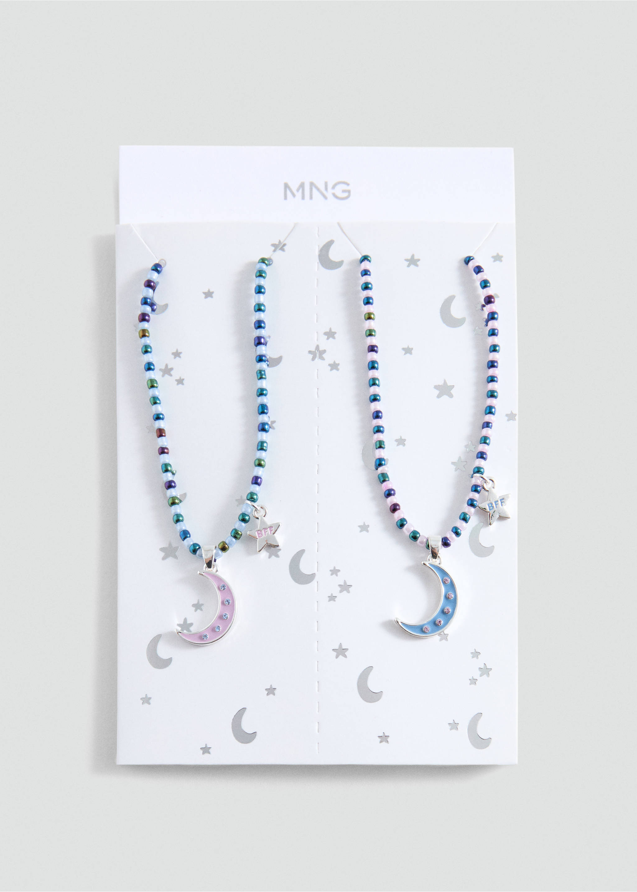 Set 2 combined necklaces - Article without model, Blue. Ref: 87010319-00.