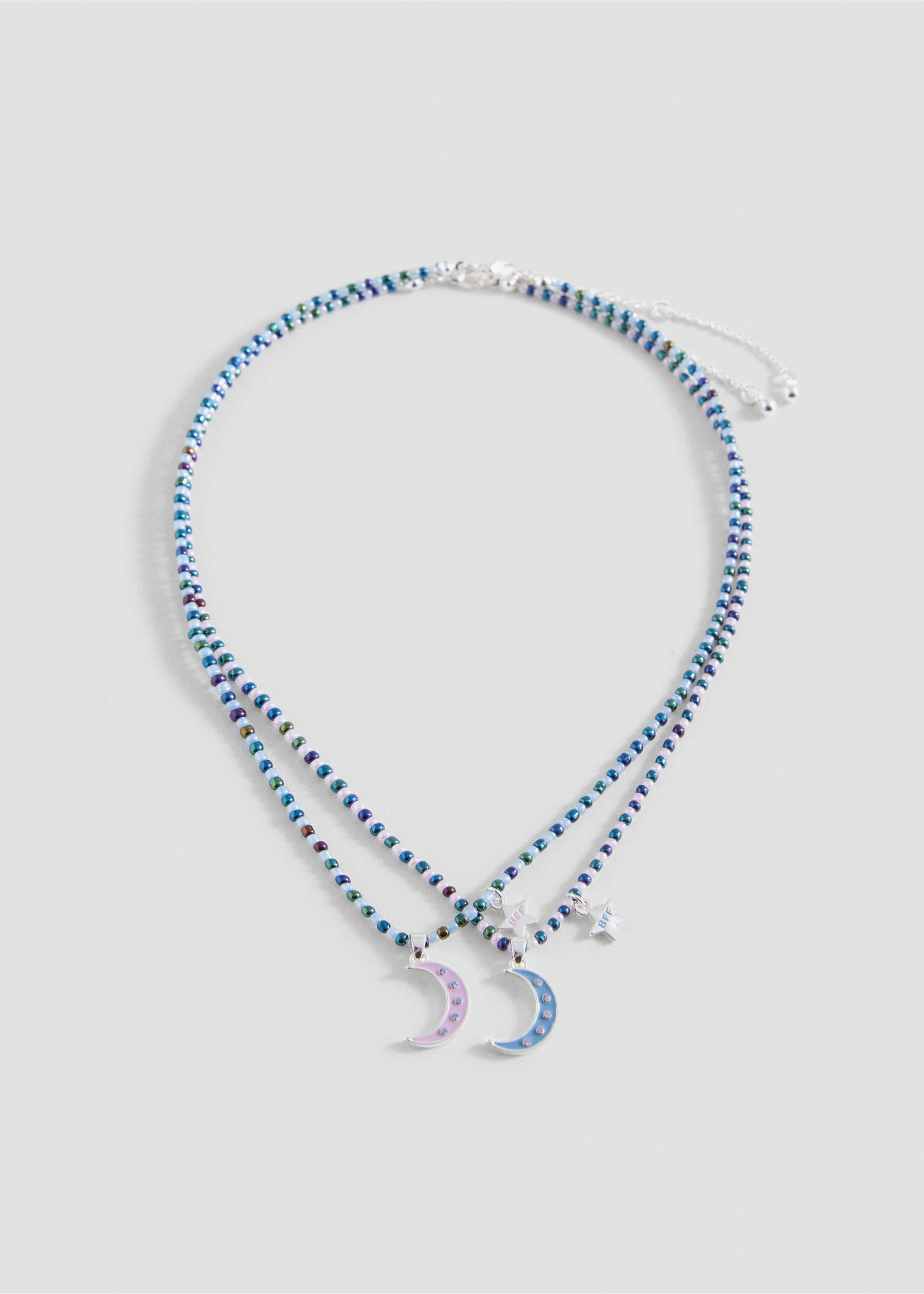 Set 2 combined necklaces - Medium plane, Blue. Ref: 87010319-00.