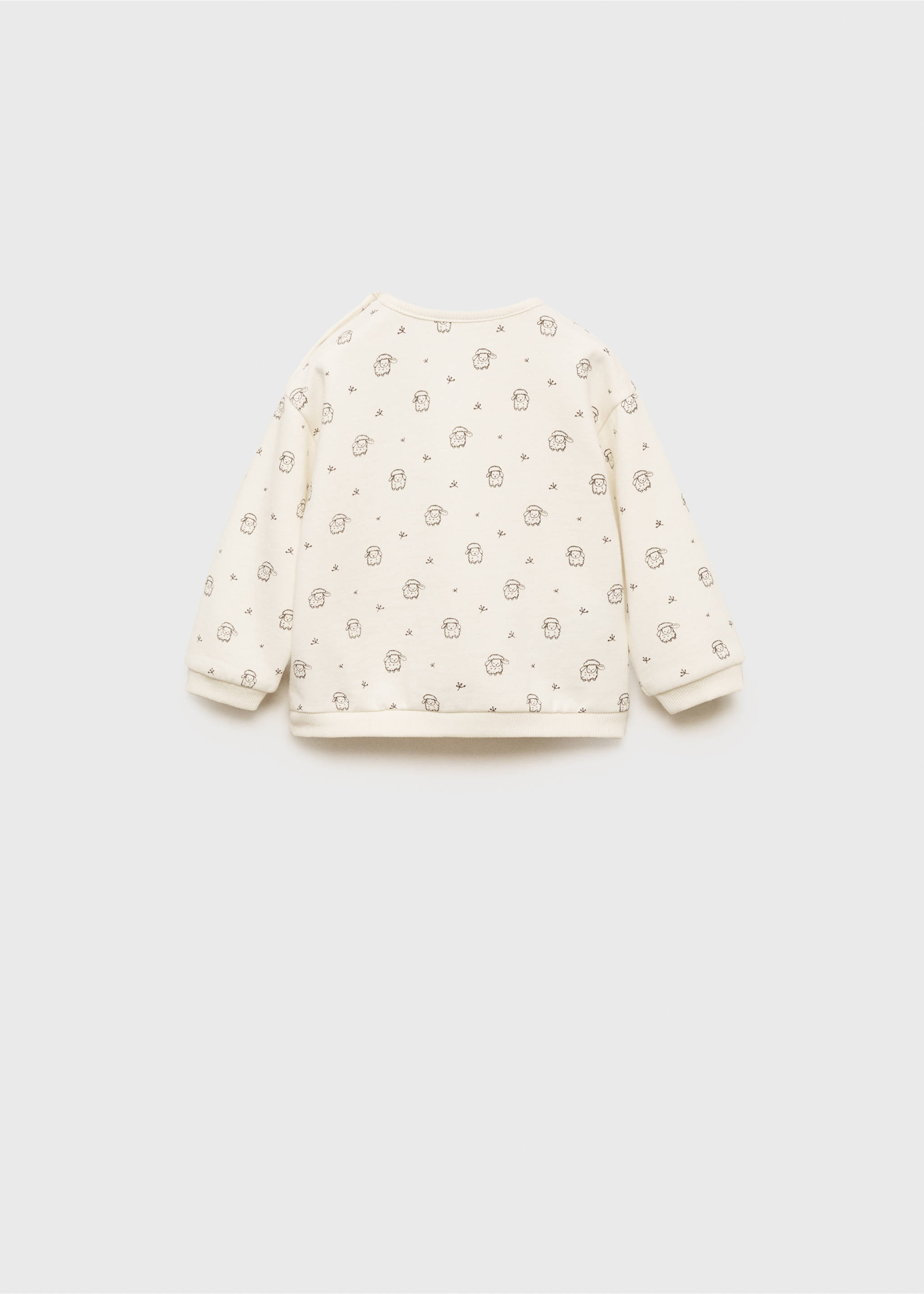 Printed cotton sweatshirt - Reverse of the article, Off White. Ref: 87010343-00.