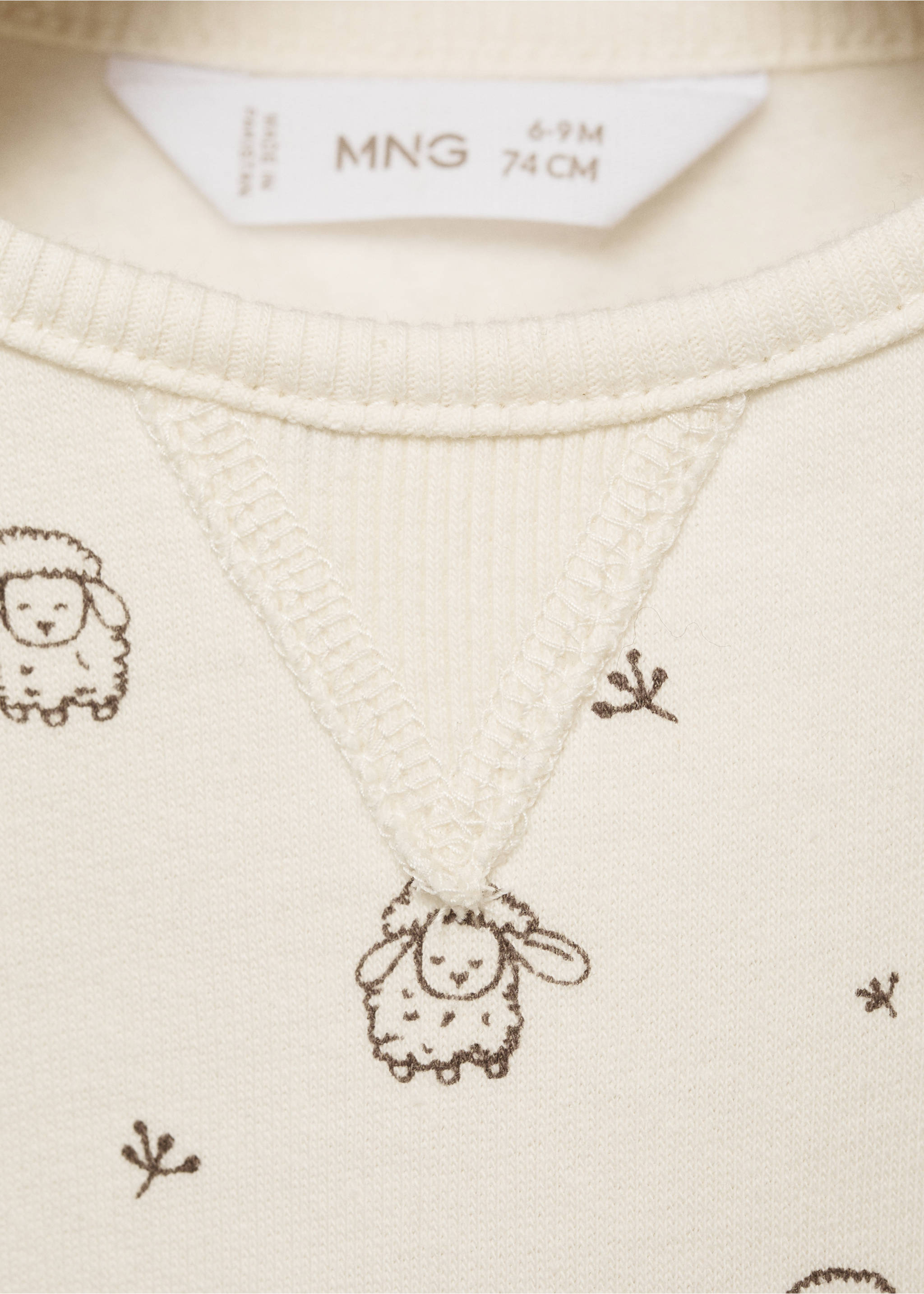 Printed cotton sweatshirt - Details of the article 8, Off White. Ref: 87010343-00.