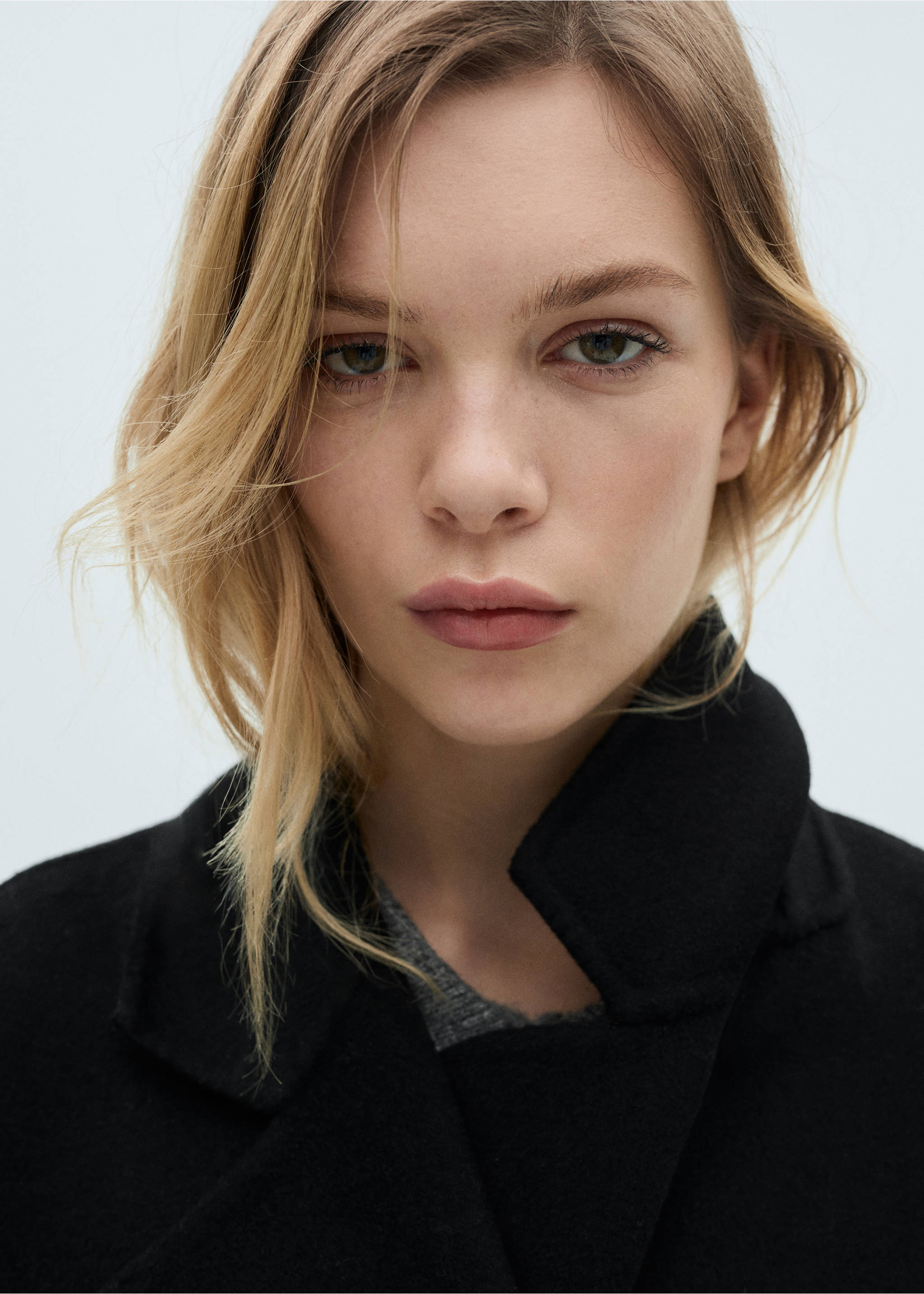 Palton de lână handmade oversize - Detaliu al articolului 1, Negru. Ref: 87010344-00.