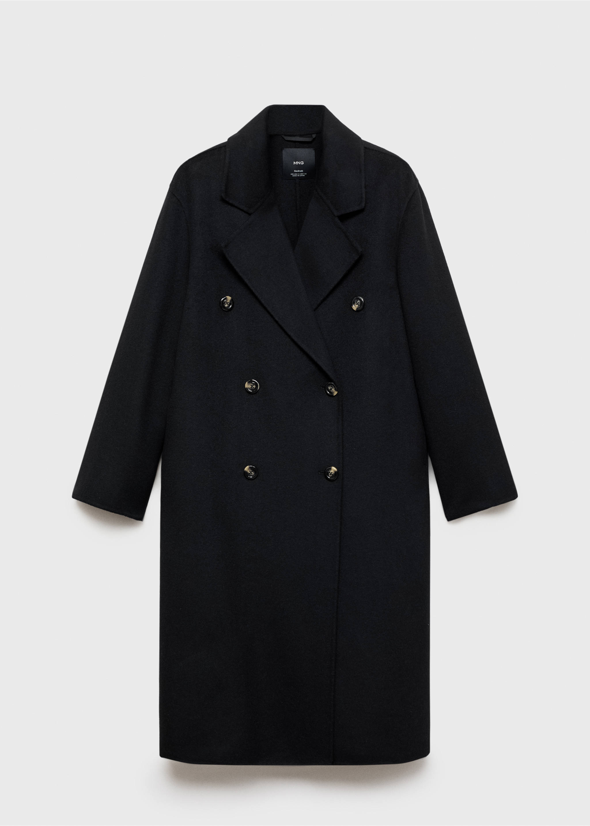 Wollen handmade oversized jas - Artikel zonder model, Zwart. Ref: 87010344-00.