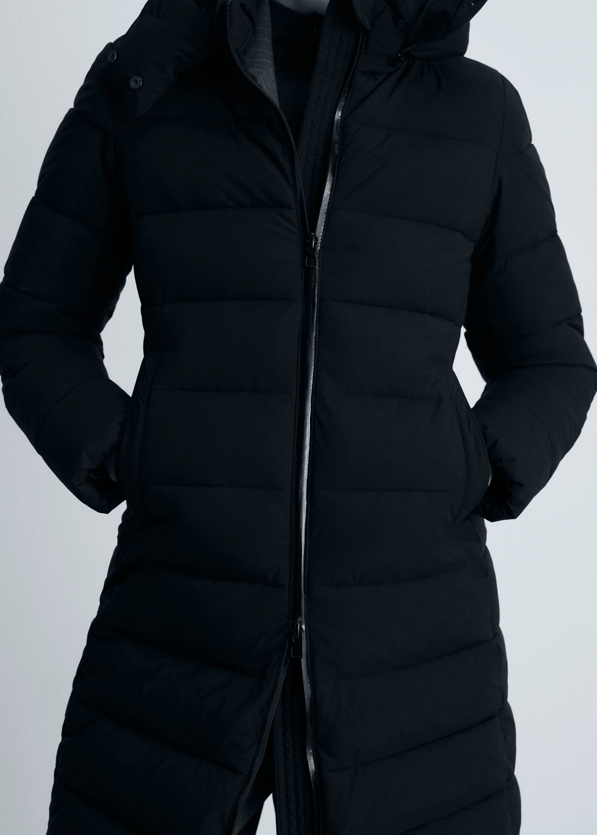 Waterproof gewatteerde midi-anorak - Middenvlak