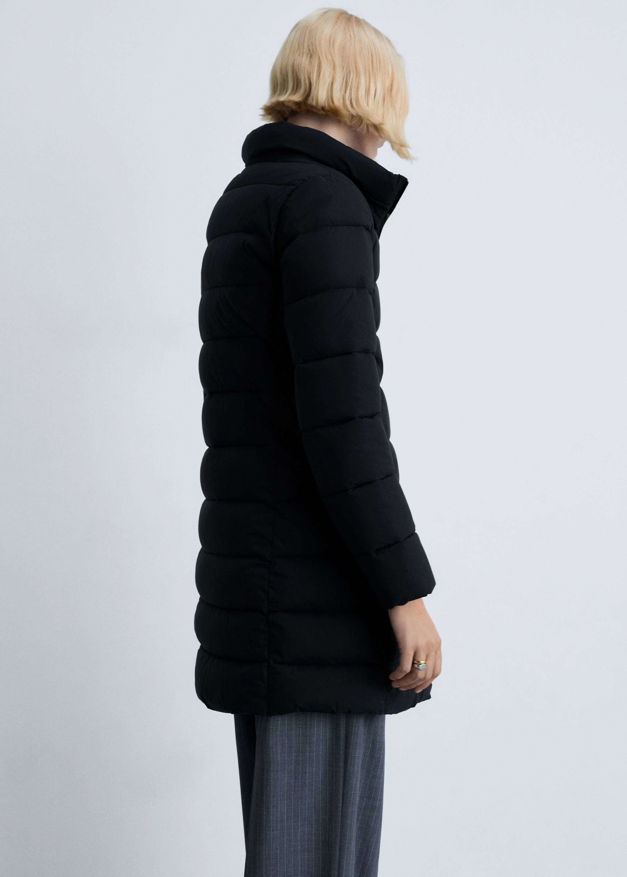 Waterproof gewatteerde midi-anorak - Achterkant van het artikel