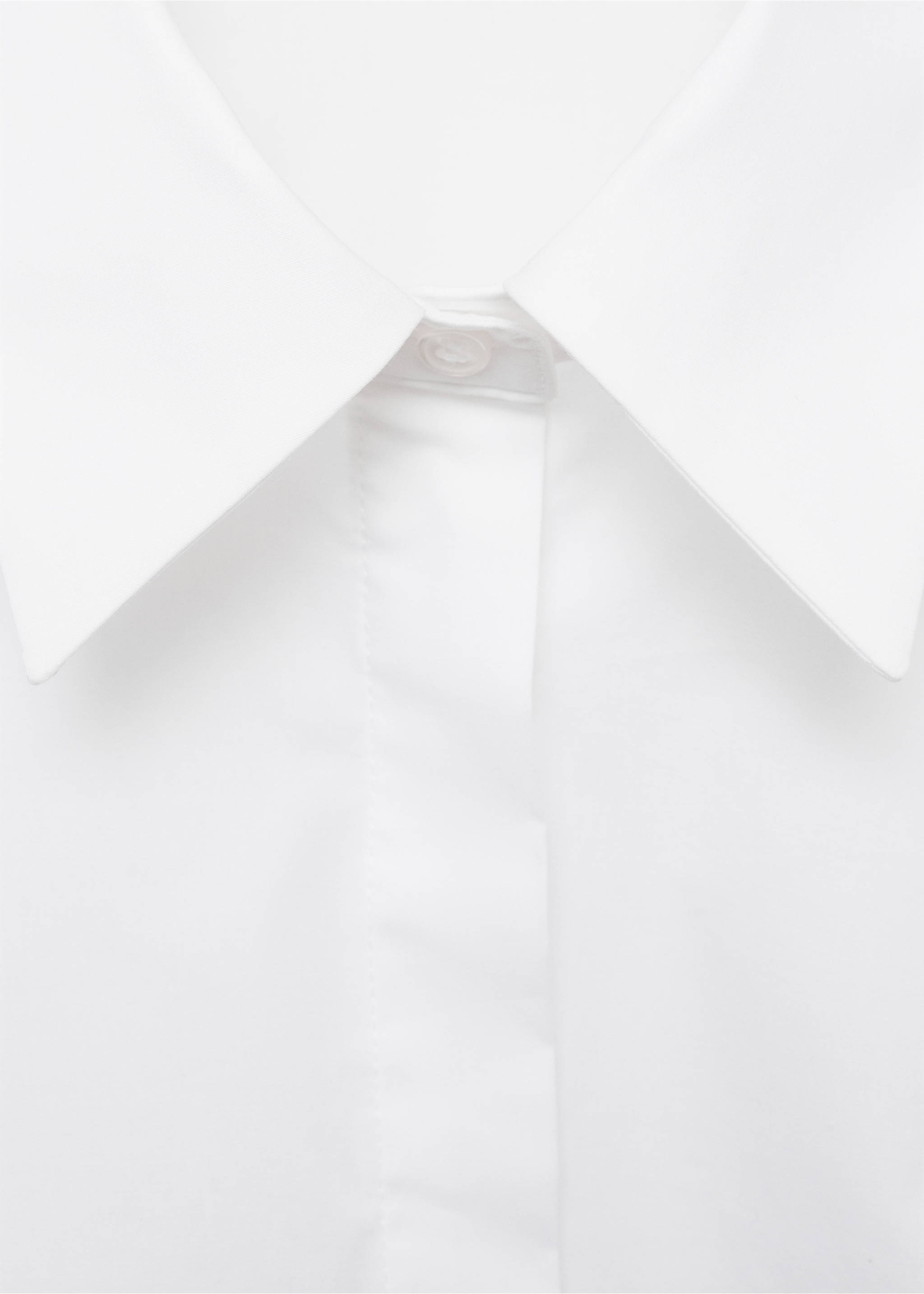 Fitted cotton shirt - Details of the article 8, White. Ref: 87010350-00.