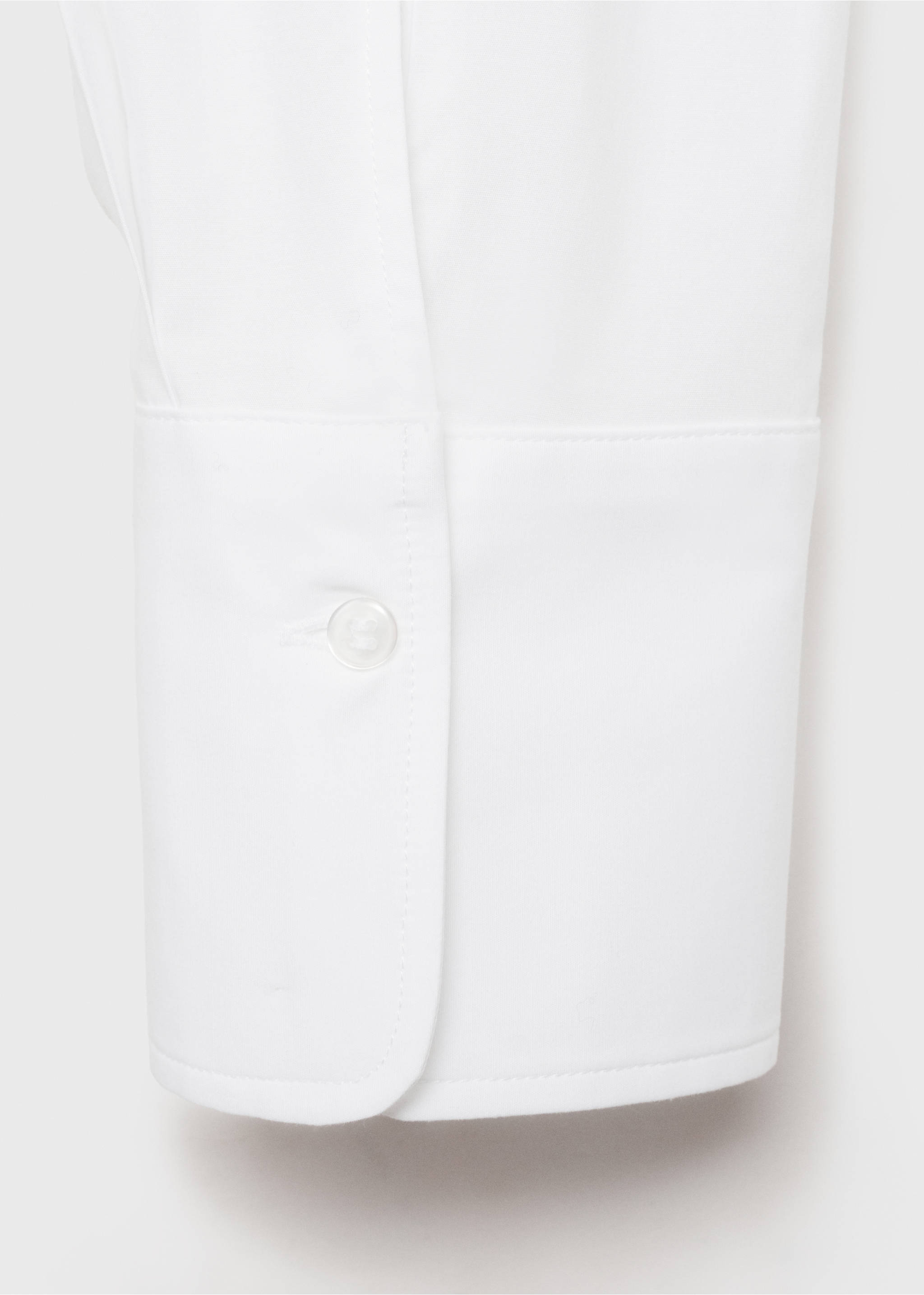 Fitted cotton shirt - Details of the article 0, White. Ref: 87010350-00.