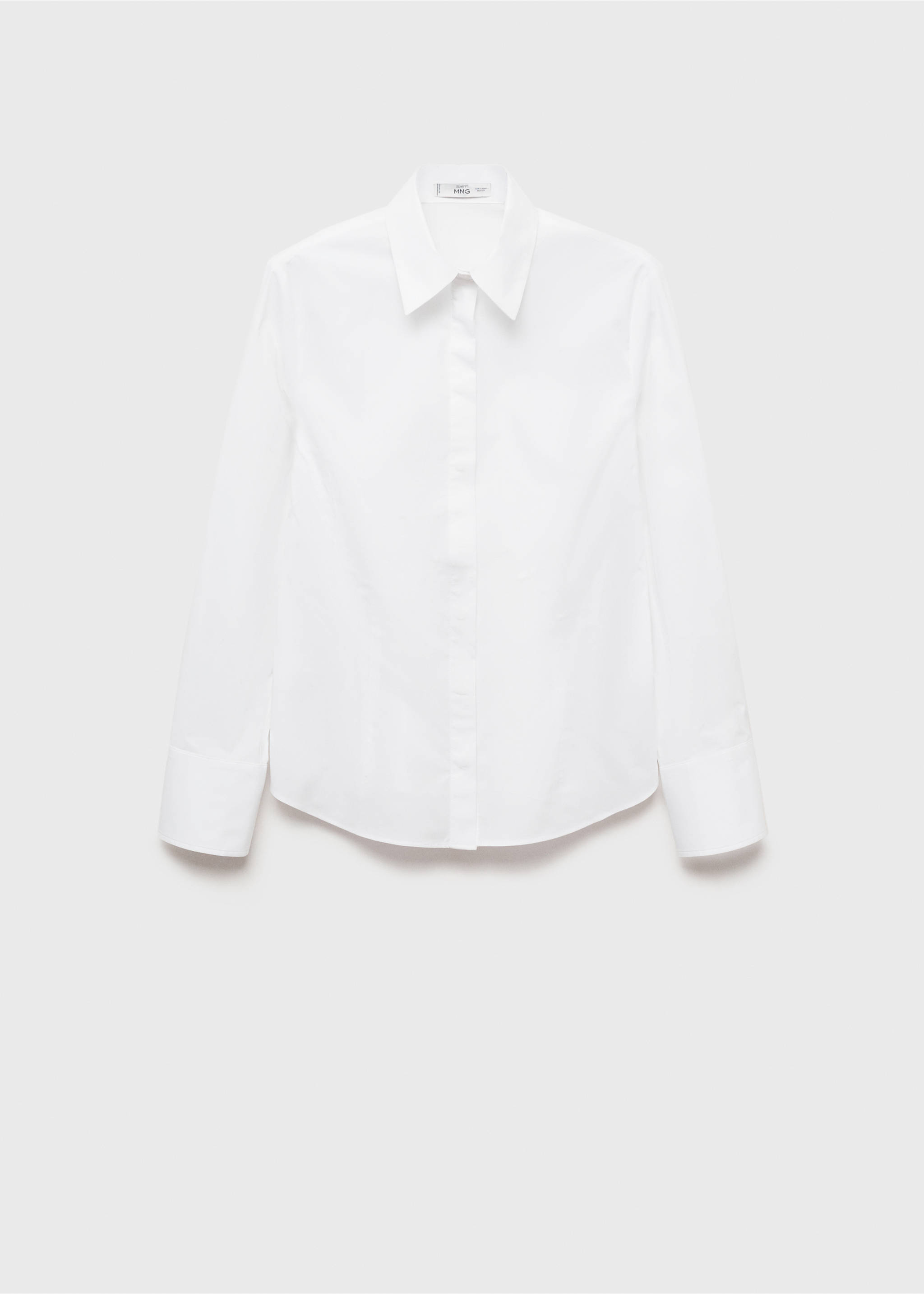 Fitted cotton shirt - Article without model, White. Ref: 87010350-00.
