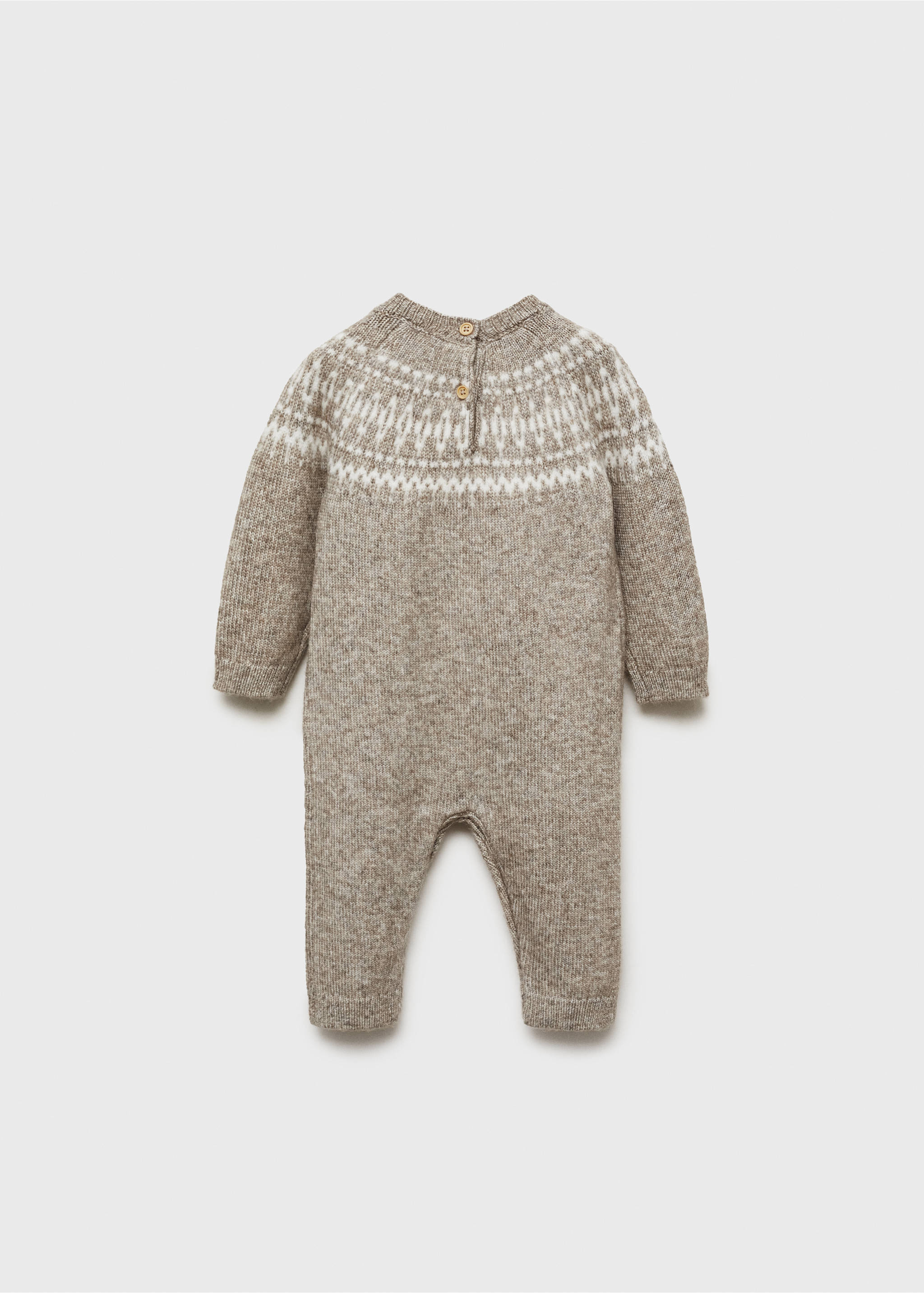 Jacquard jumpsuit - Achterkant van het artikel, Middenbruin. Ref: 87010355-00.