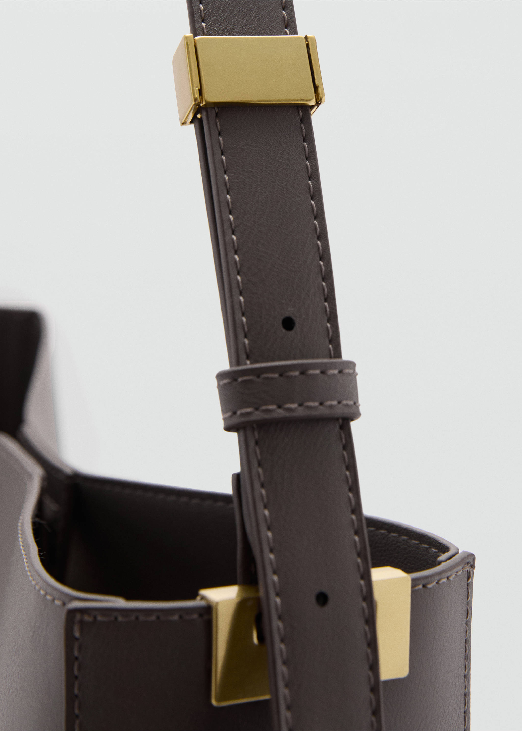 Shopper bag with metallic detail - Details of the article 1, Grey. Ref: 87010365-00.