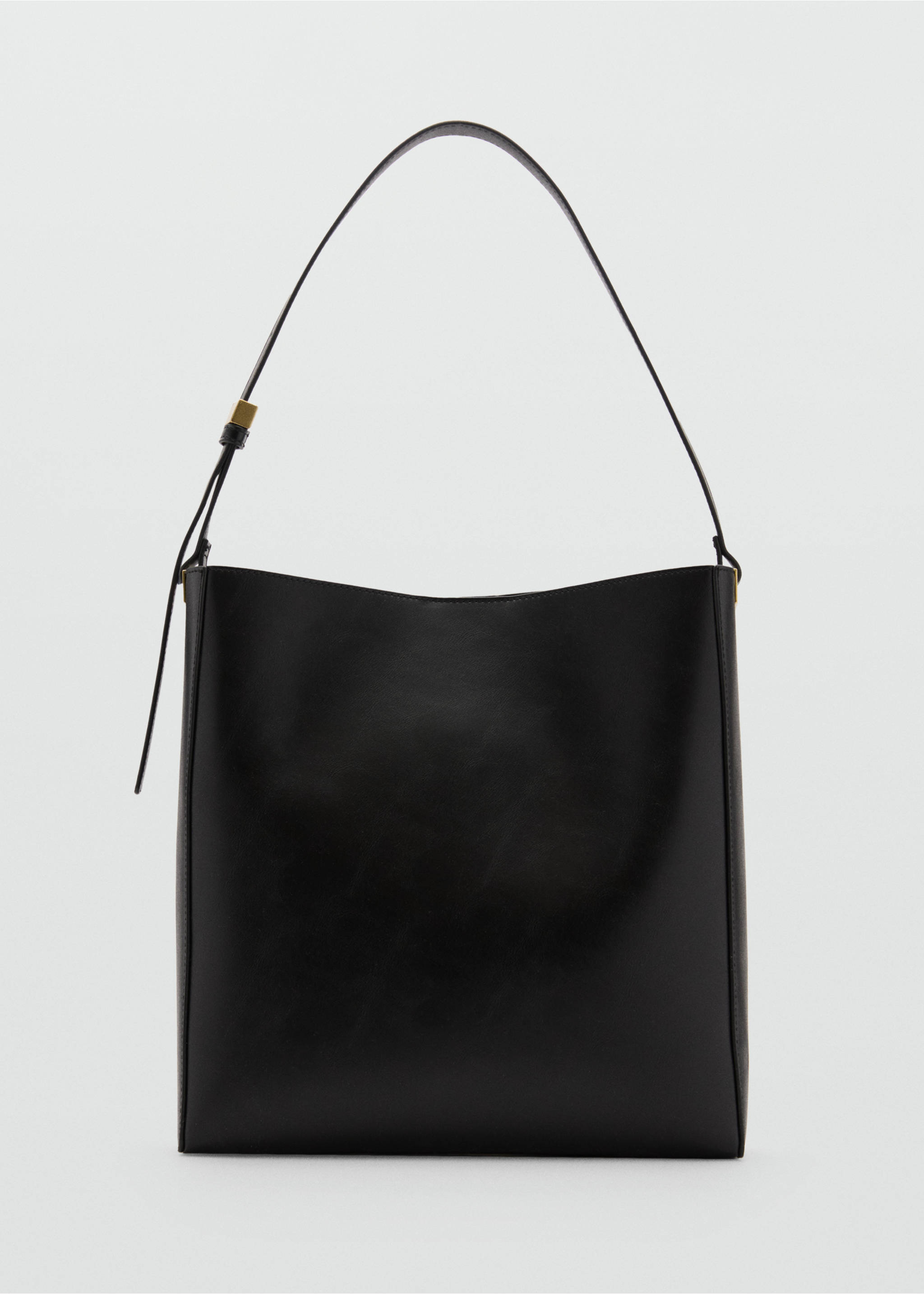 Shopper bag with metallic detail - Article without model, Black. Ref: 87010365-00.