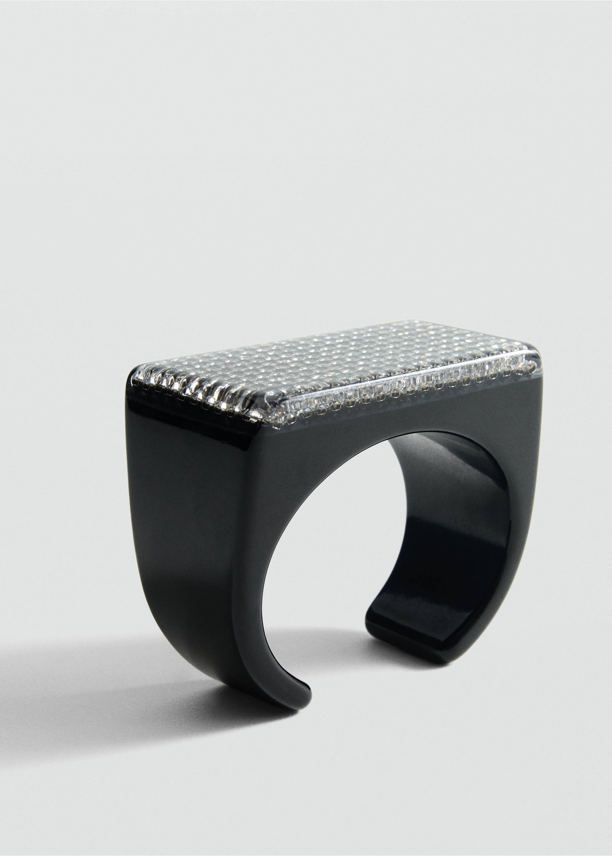 Rigid crystals bracelet - Medium plane, Black. Ref: 87010373-00.