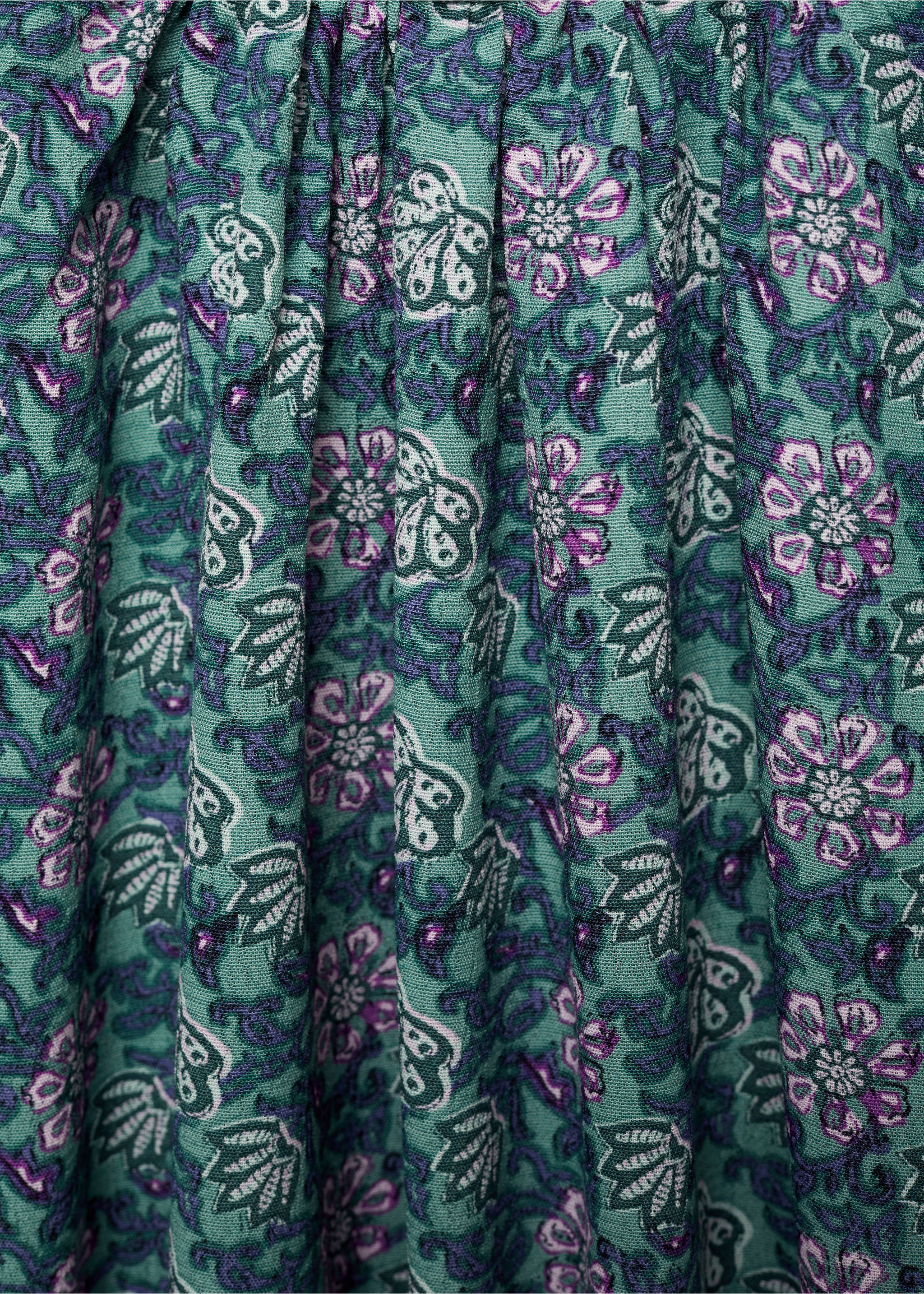 Floral print blouse - Details of the article 0, Mint Green. Ref: 87010378-00.