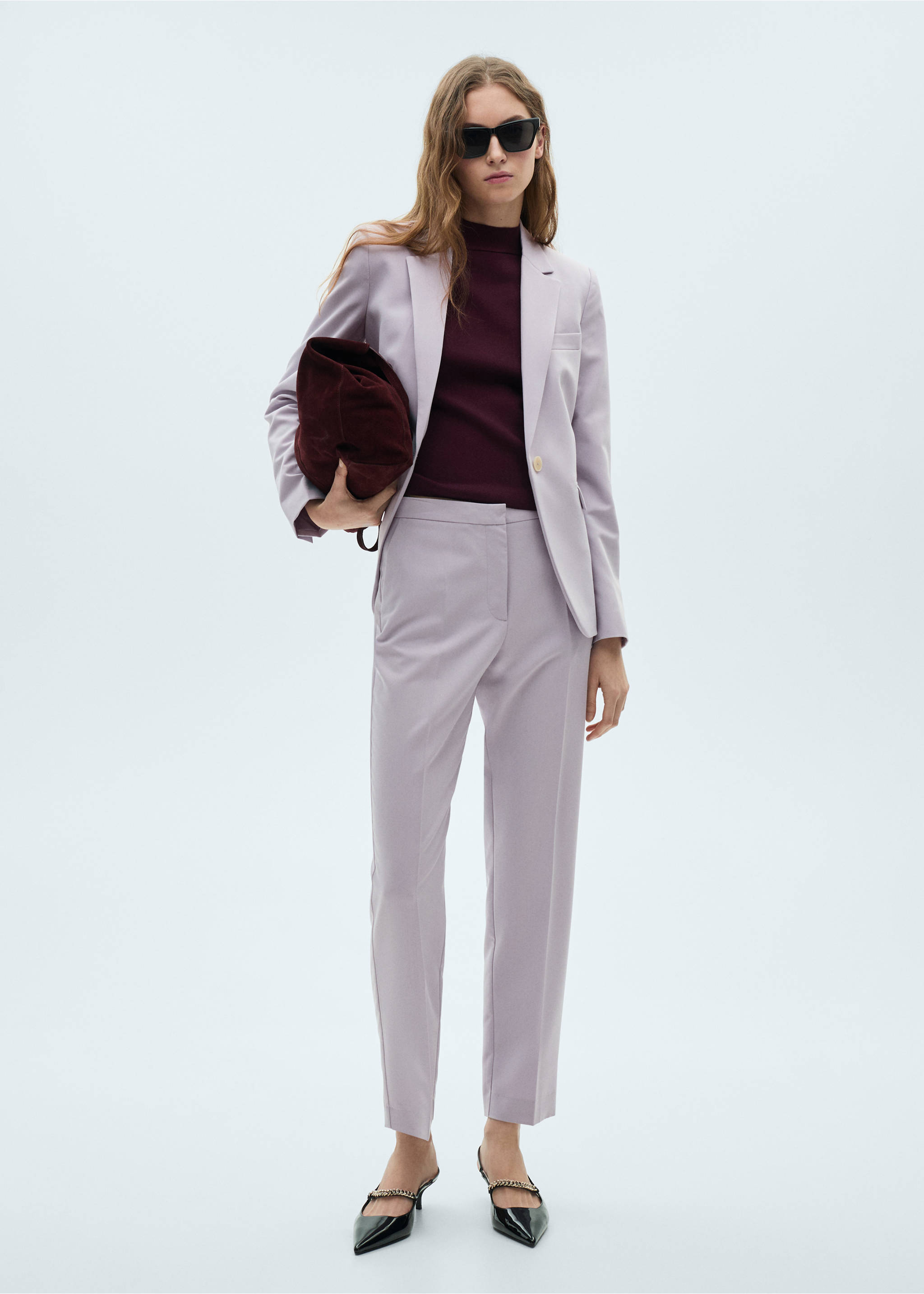 Taillierter Blazeranzug - Allgemeine Ansicht, Helllila/Pastelllila. Ref: 87010379-00.