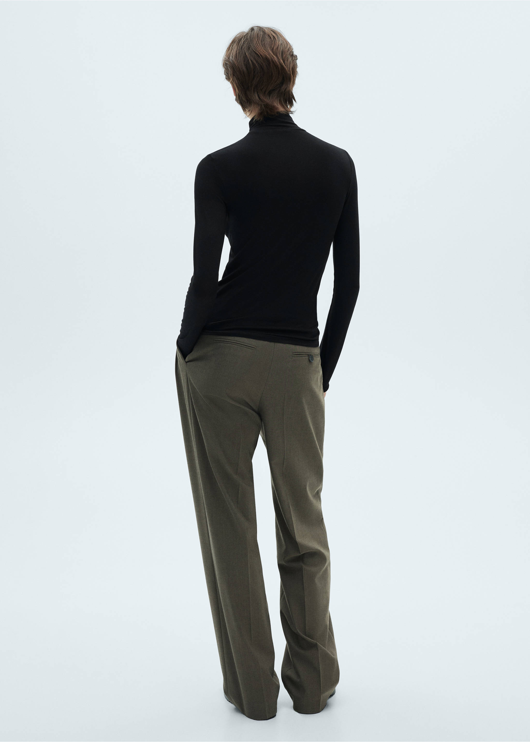 Turtleneck long-sleeved t-shirt - Reverse of the article, Black. Ref: 87010430-00.