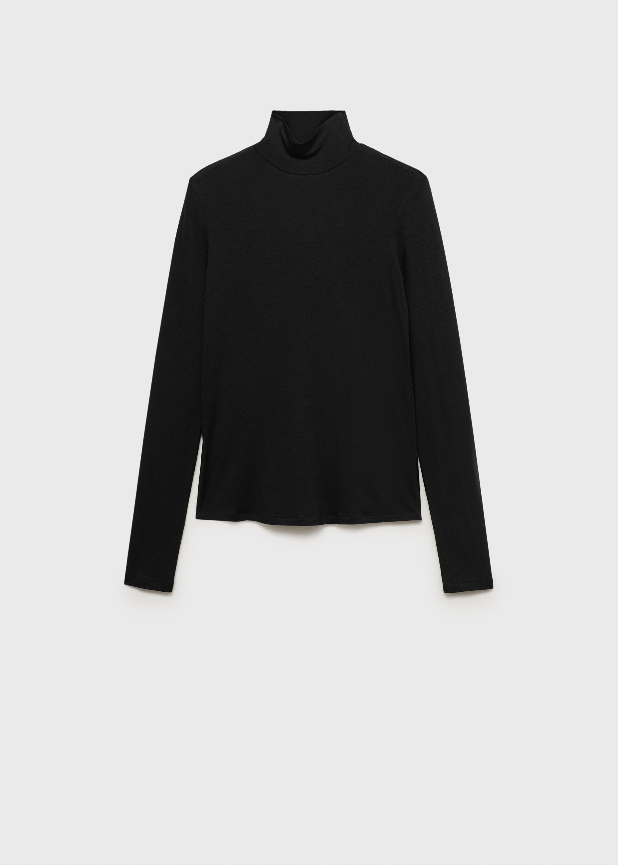 Turtleneck long-sleeved t-shirt - Article without model, Black. Ref: 87010430-00.