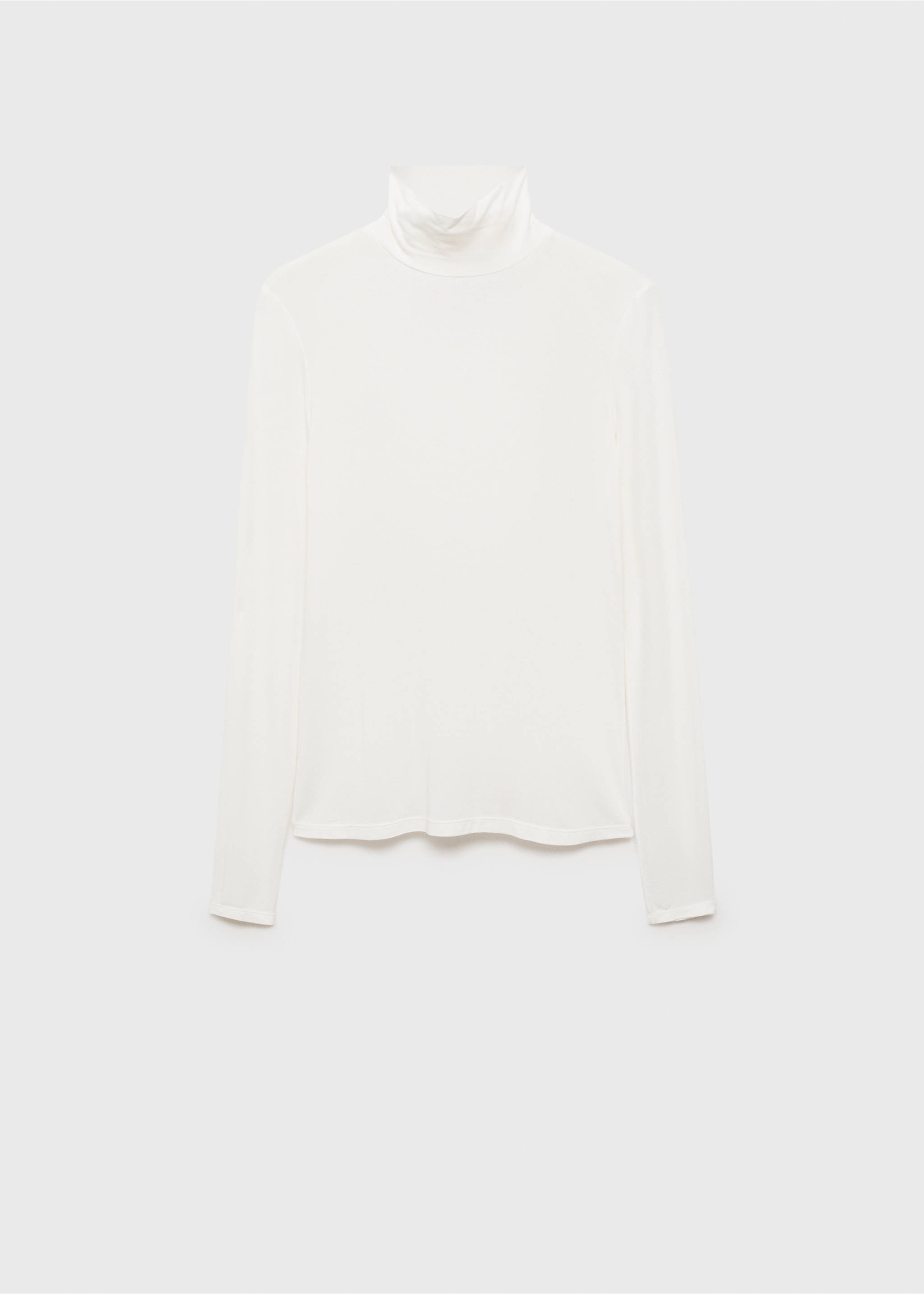 Tailliertes T-Shirt mit hohem Kragen - Artikel ohne Model, Weiß. Ref: 87010431-00.