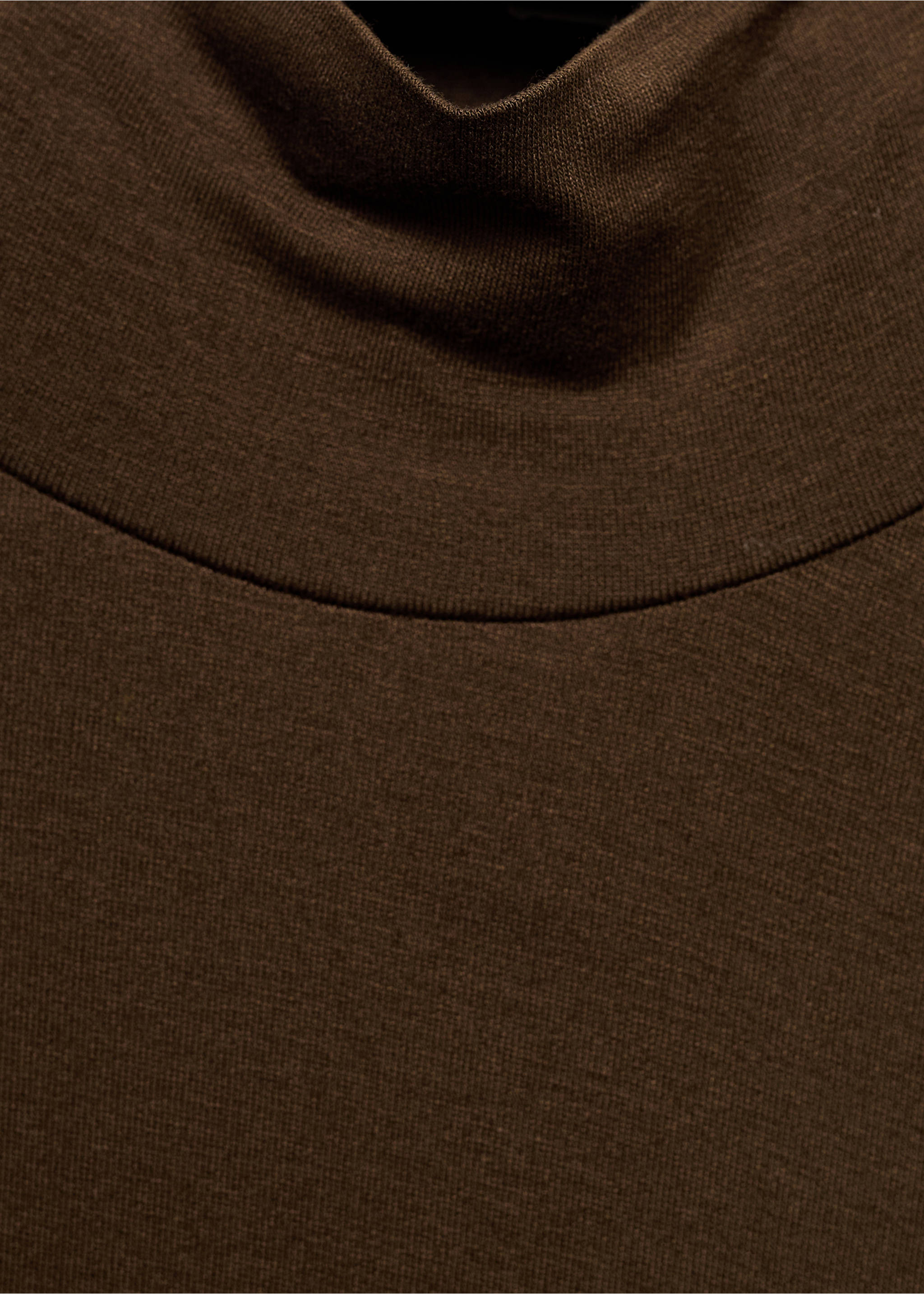 Perkins-neck long-sleeved t-shirt - Details of the article 0, Brown. Ref: 87010432-00.