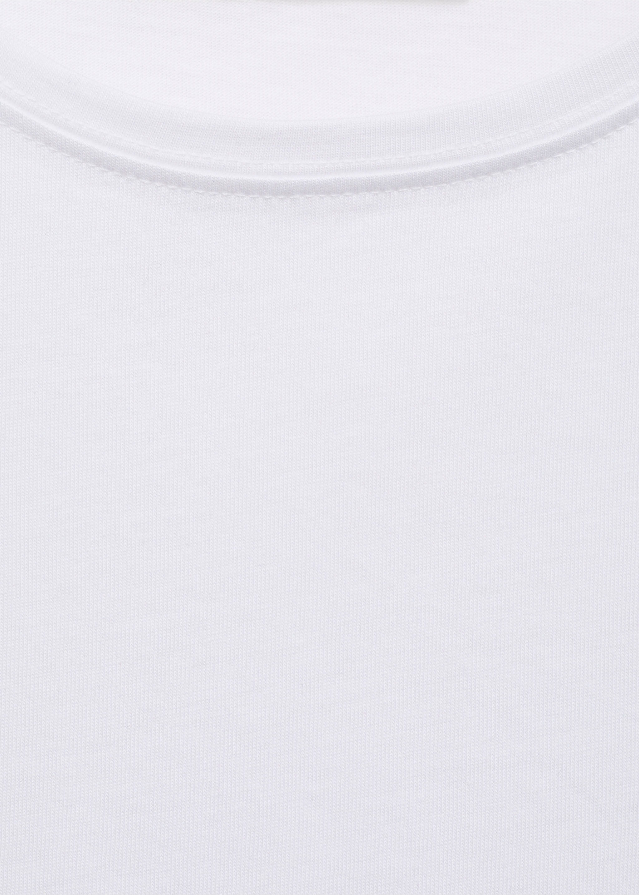 Short-sleeved cotton t-shirt - Details of the article 8, White. Ref: 87010434-00.