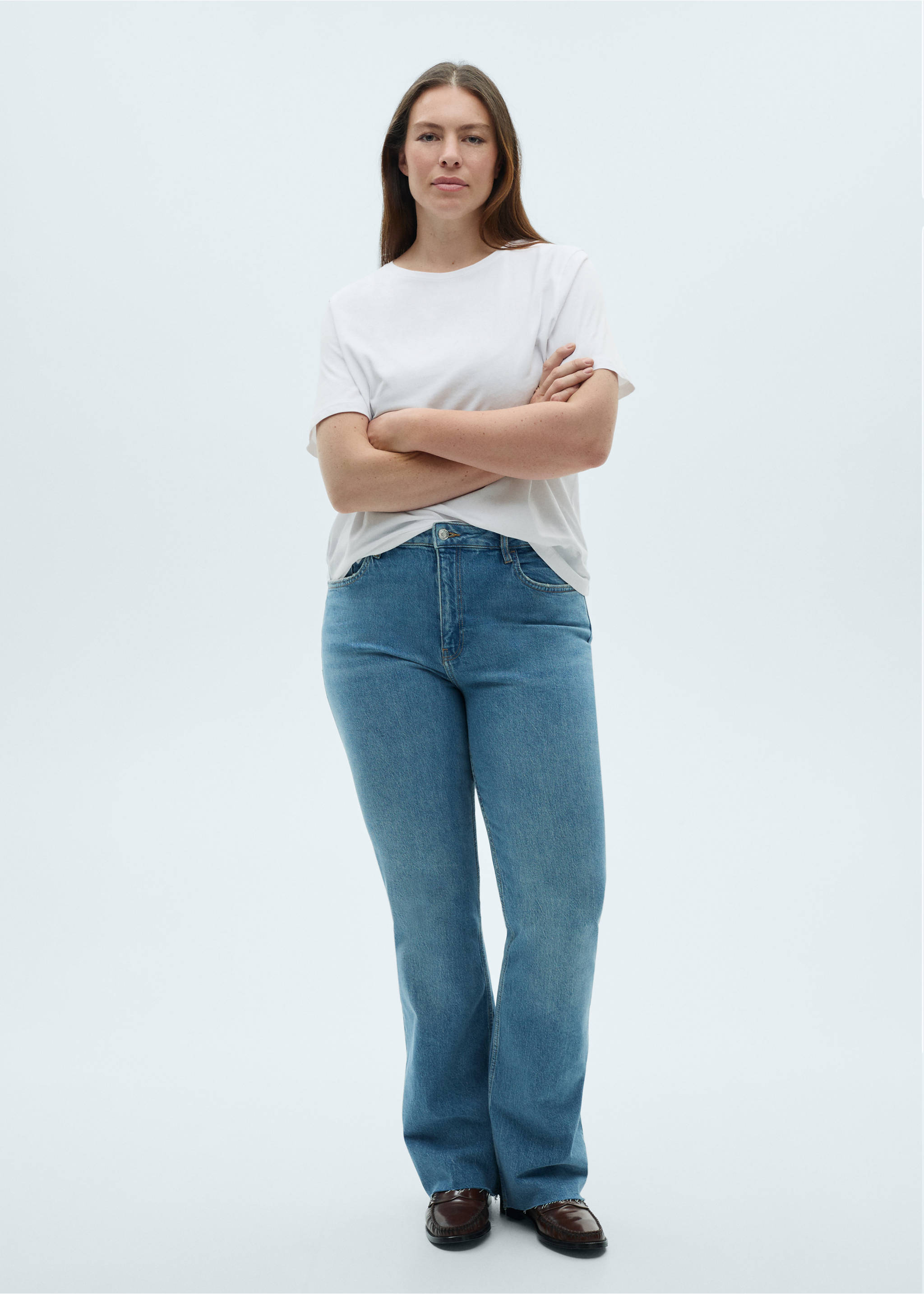 Short-sleeved cotton t-shirt - Details of the article 6, White. Ref: 87010434-00.