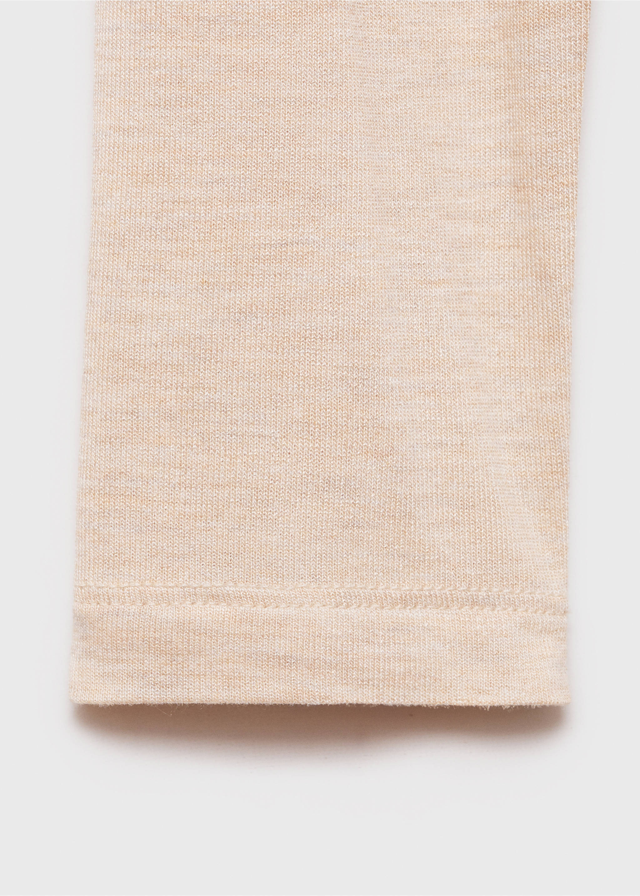 Long-sleeved fitted t-shirt - Details of the article 0, Sand. Ref: 87010438-00.