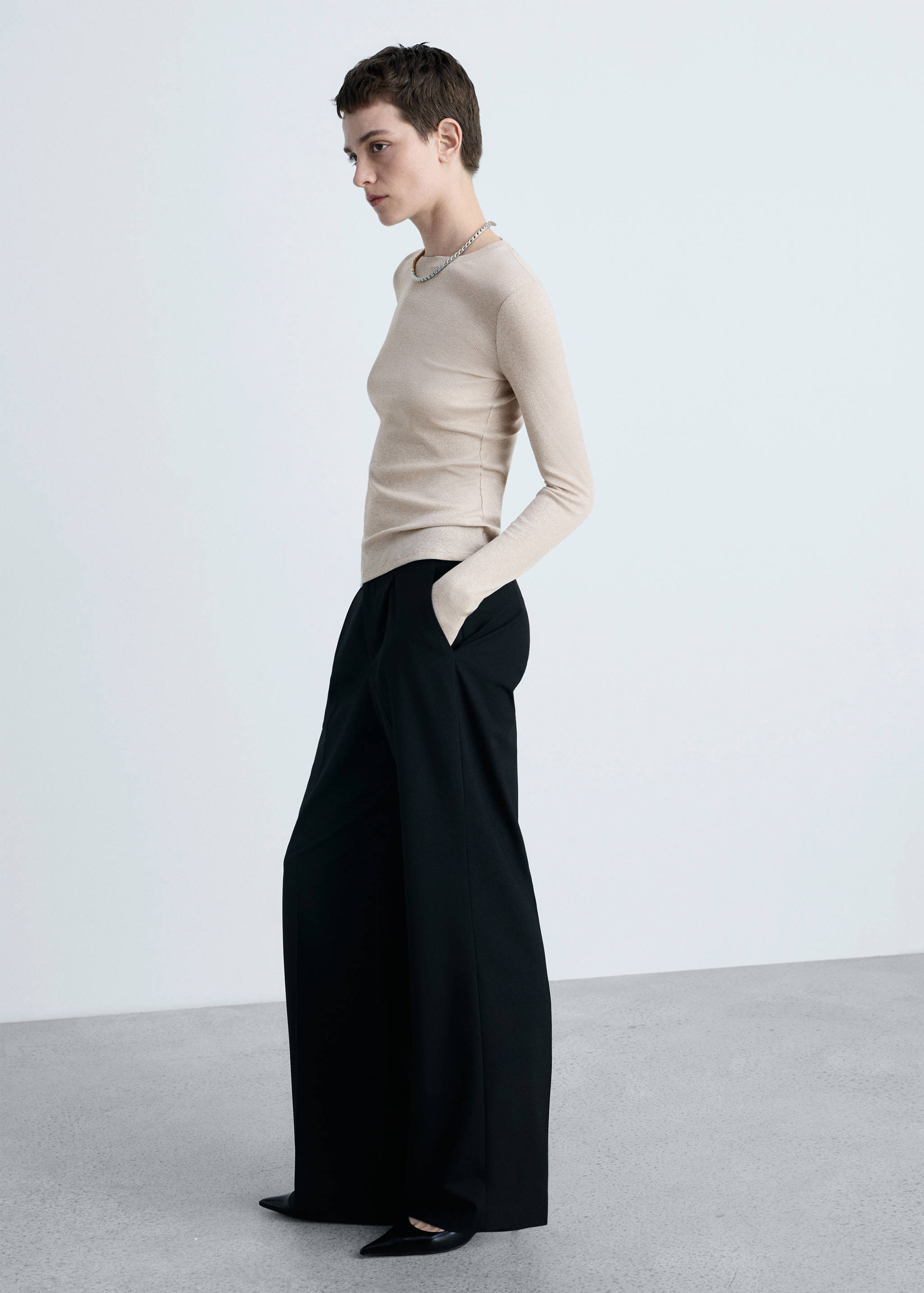 Lurex knitted t-shirt - General plane