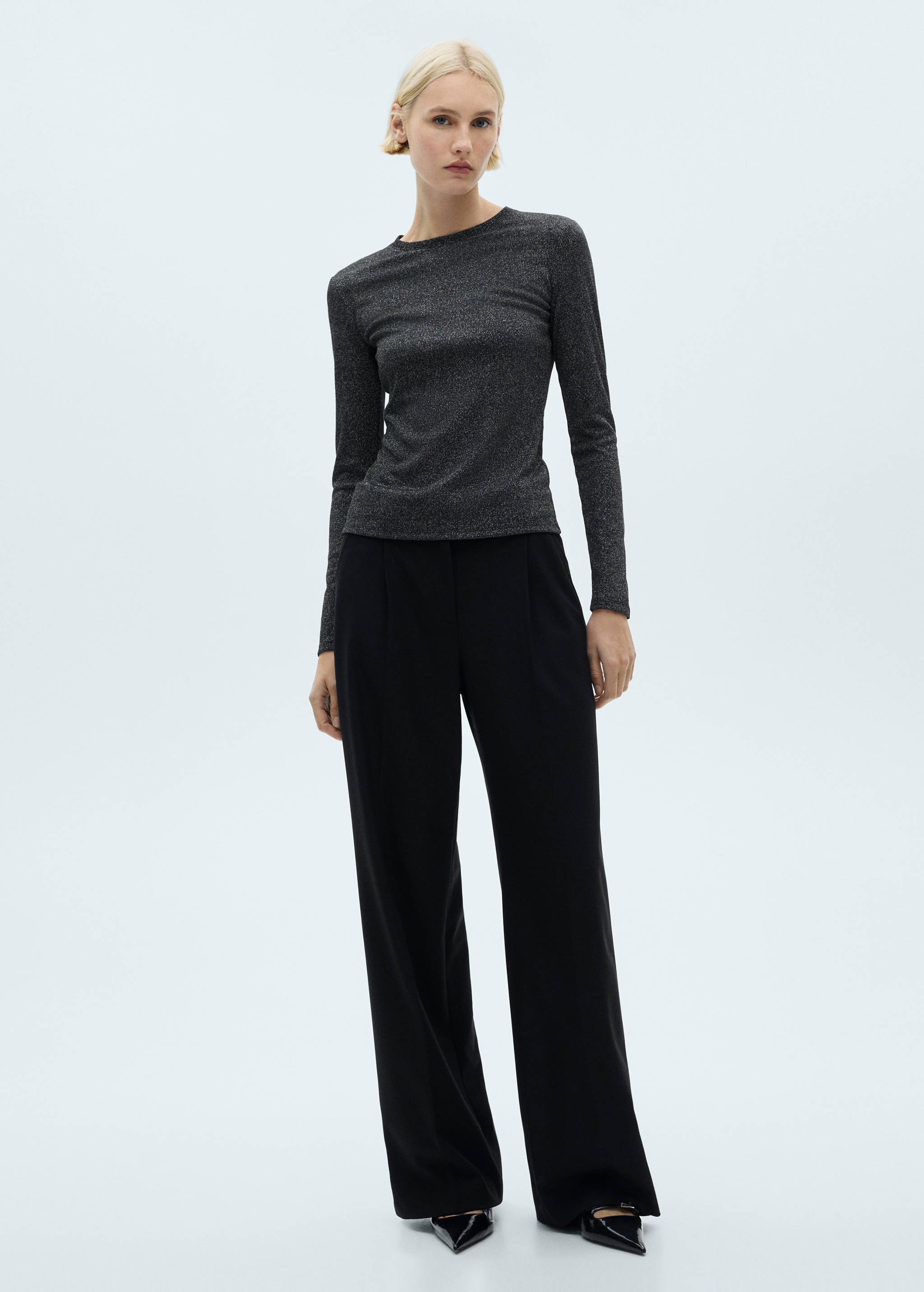 Koszulka z lureksowej dzianiny - Plan ogólny