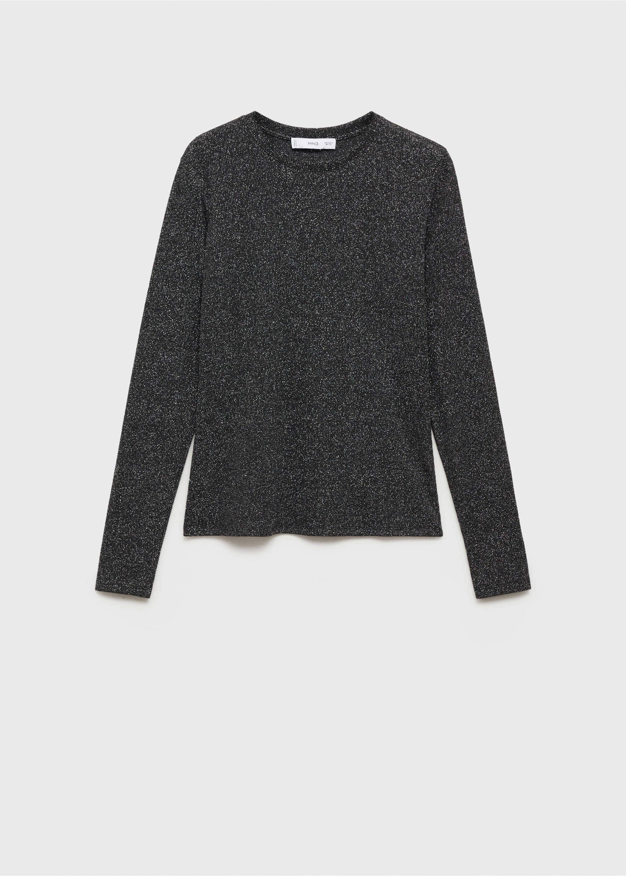 Lurex knitted t-shirt - Article without model, Black. Ref: 87010439-00.