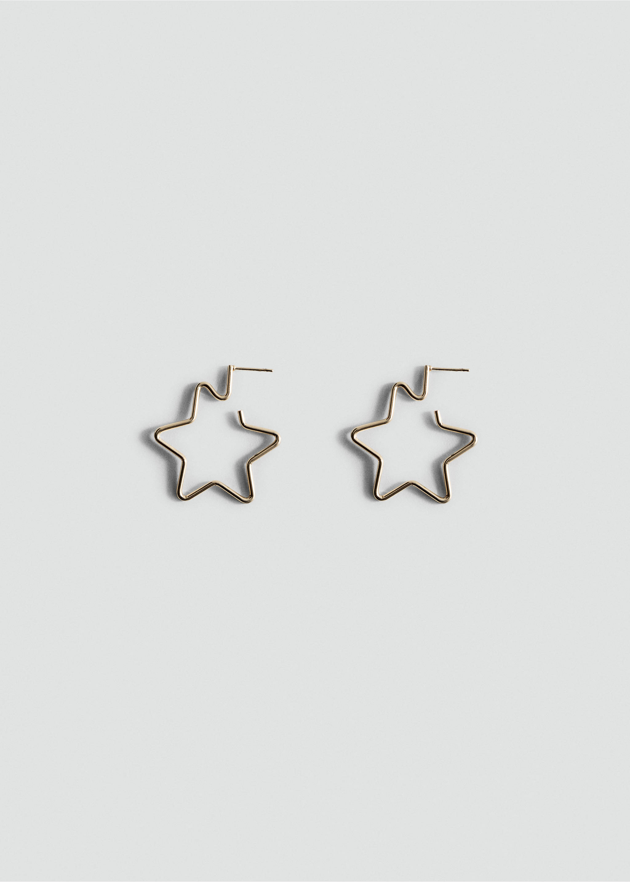 Star hoop earrings - Article without model, Gold. Ref: 87010443-00.