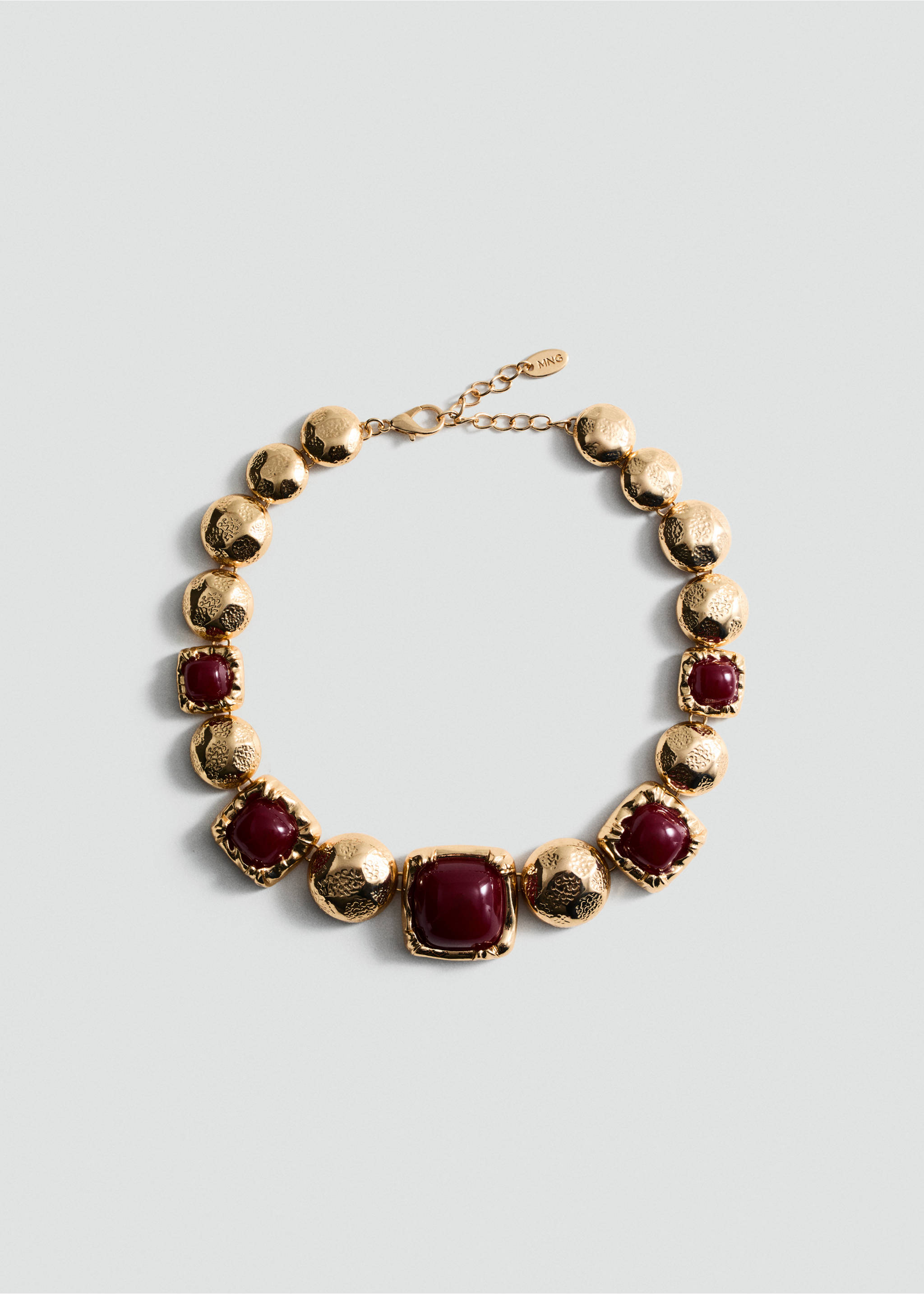 Combined beads necklace - Article without model, Gold. Ref: 87010450-00.