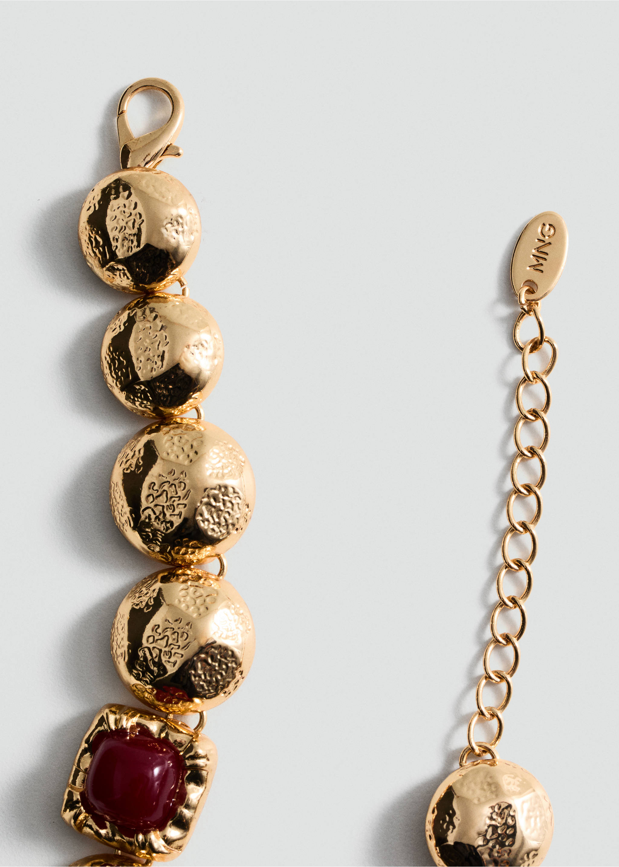 Combined beads necklace - Medium plane, Gold. Ref: 87010450-00.