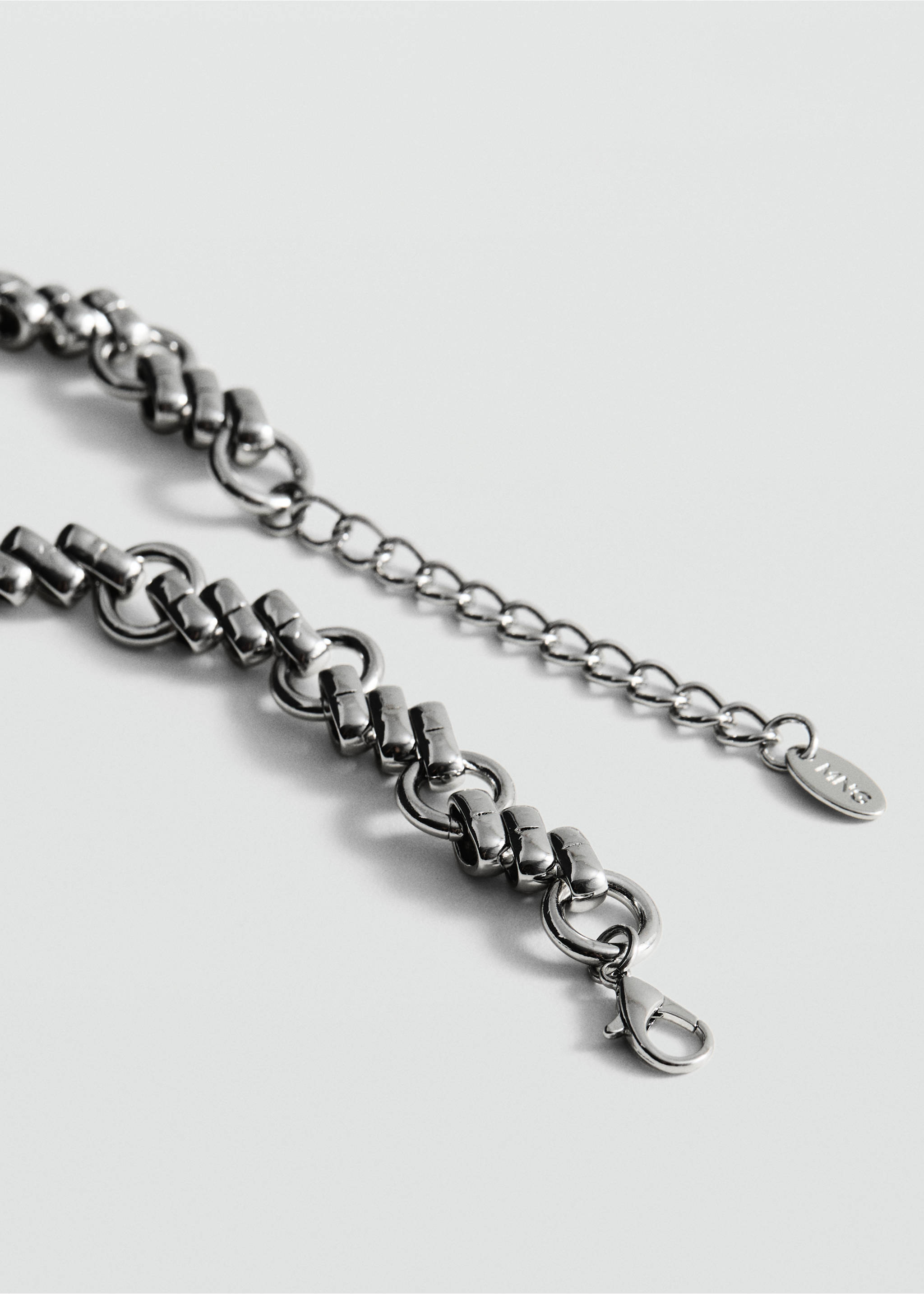 Collar combinado eslabones - Plano medio, Plata. Ref: 87010451-00.