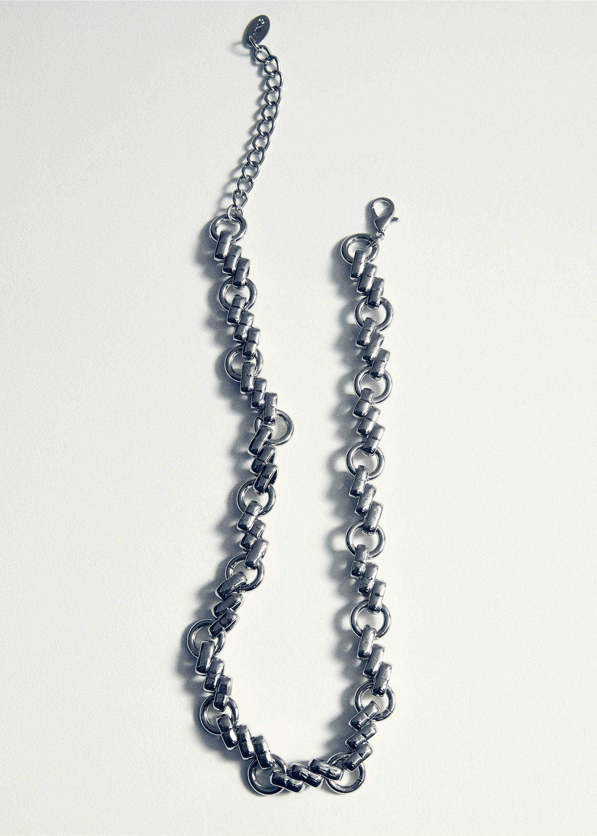 Collar combinado eslabones - Detalle del artículo 5, Plata. Ref: 87010451-00.