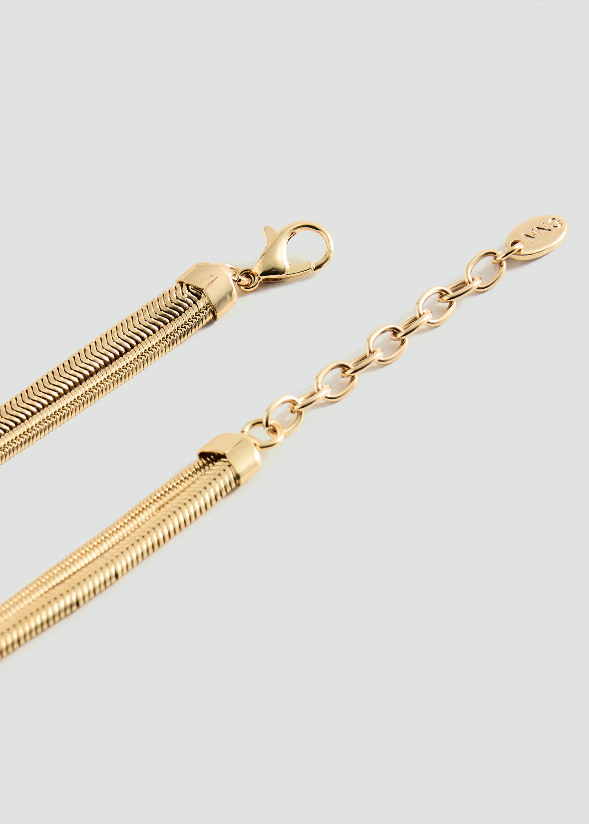 Textured double necklace - Details of the article 1, Gold. Ref: 87010462-00.