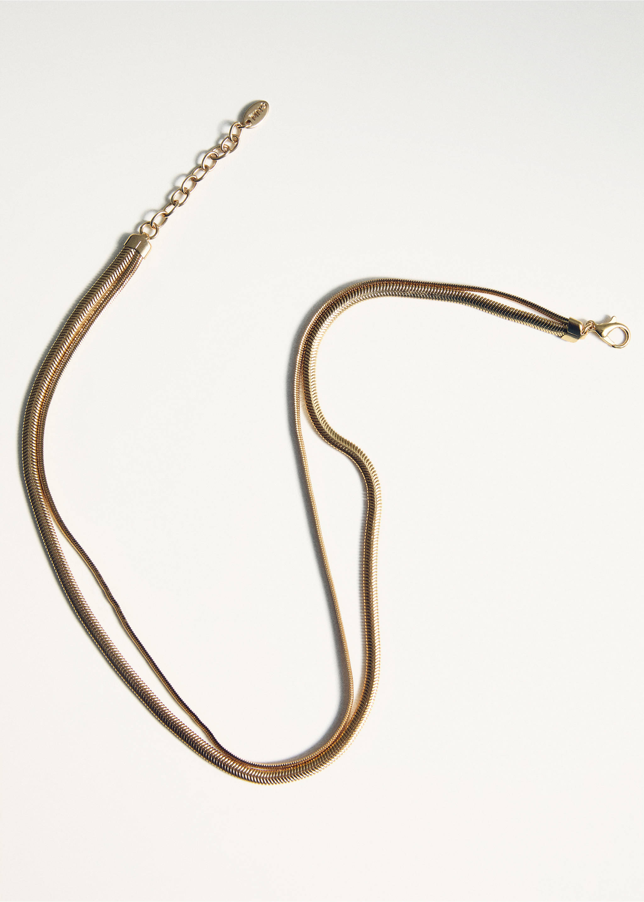 Textured double necklace - Details of the article 5, Gold. Ref: 87010462-00.