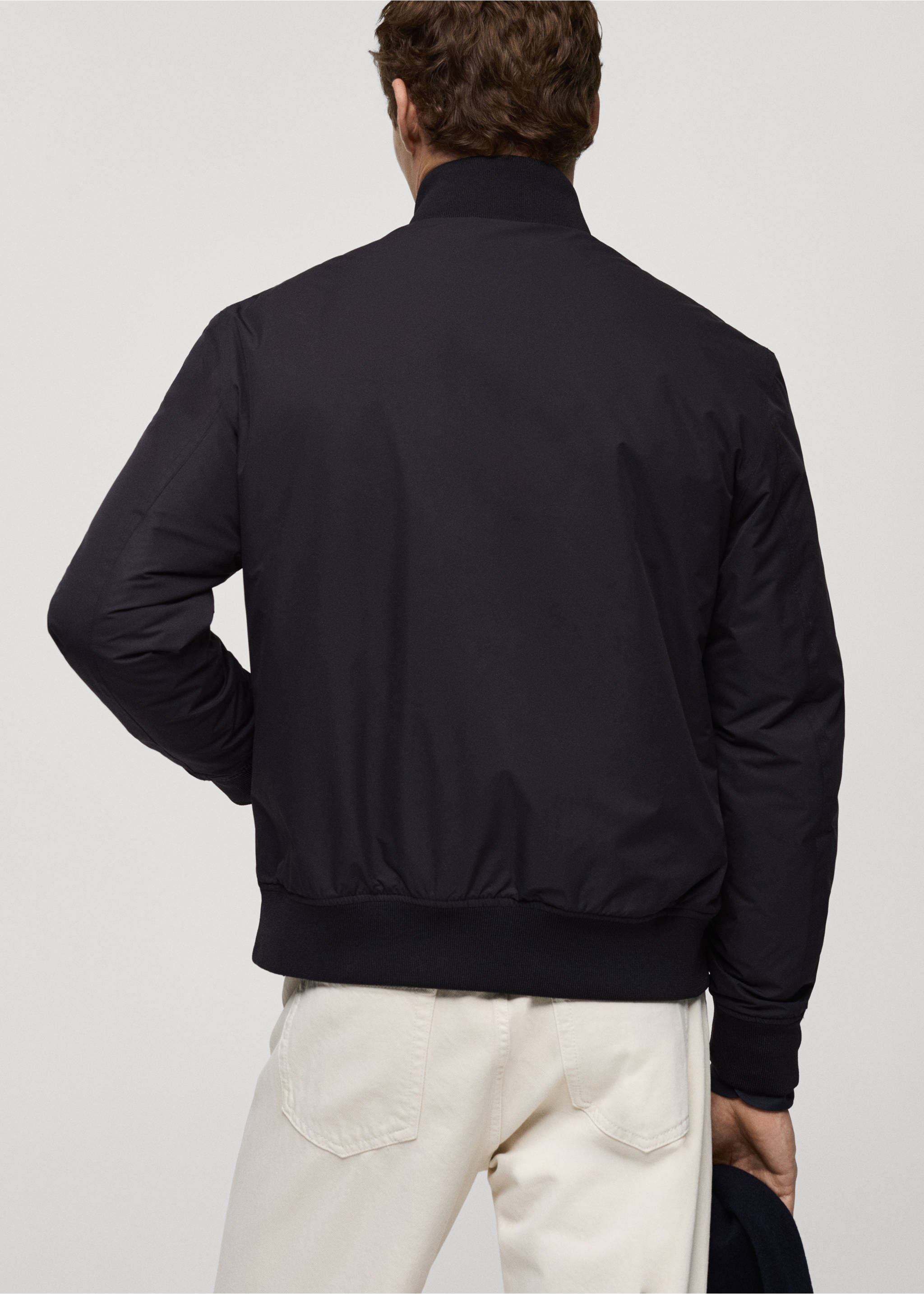 Water-repellent quilted bomber jacket - Reverse of the article, Dark Navy. Ref: 87010580-00.