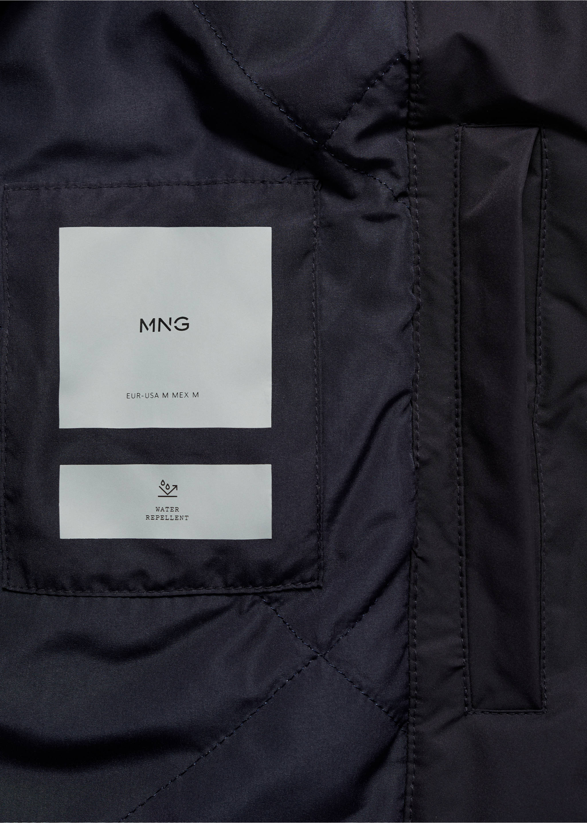 Water-repellent quilted bomber jacket - Details of the article 0, Dark Navy. Ref: 87010580-00.
