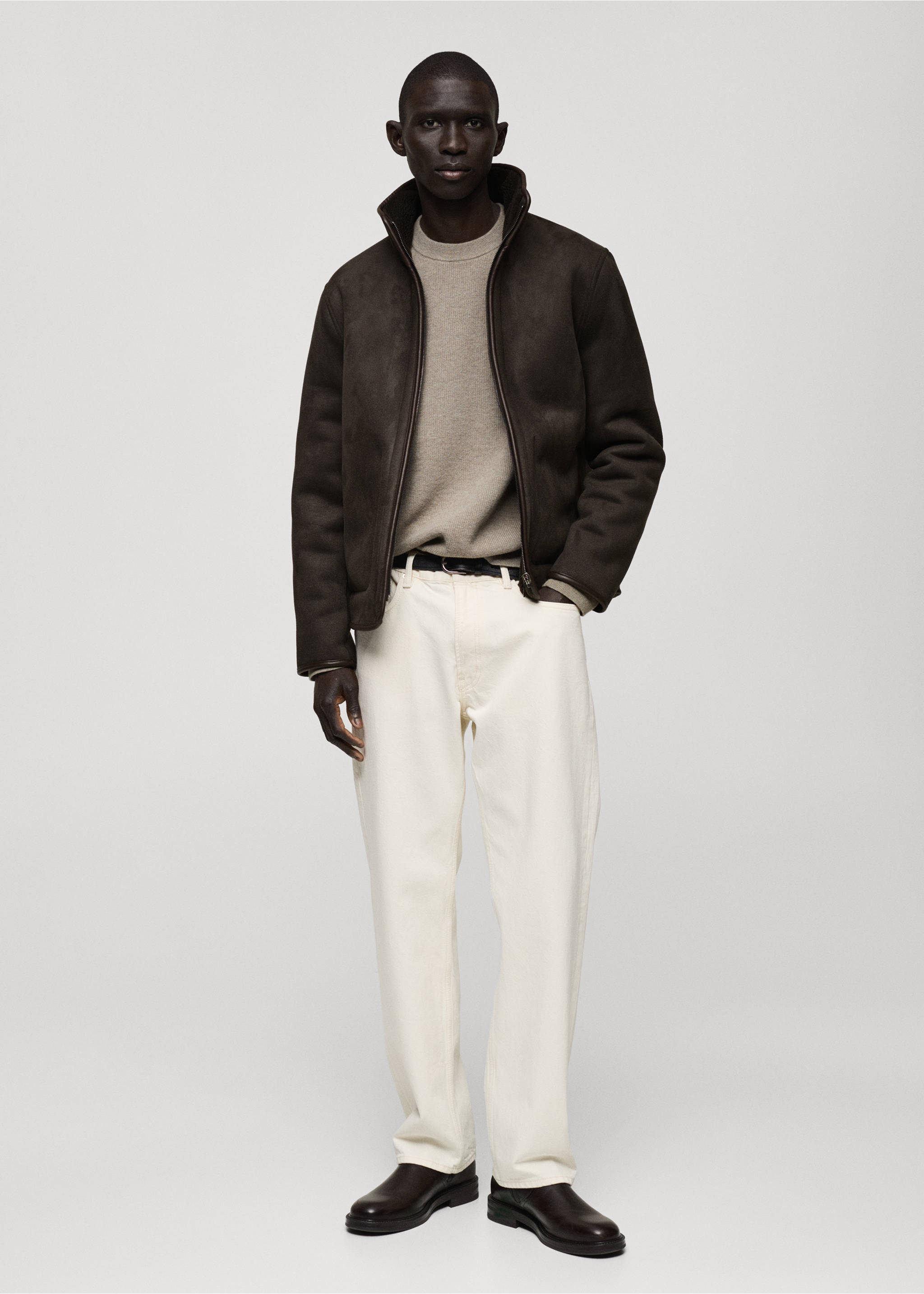 Oboustranný kabátek s beránkem - Celkový náhled, Čokoládová. Ref: 87010581-00.