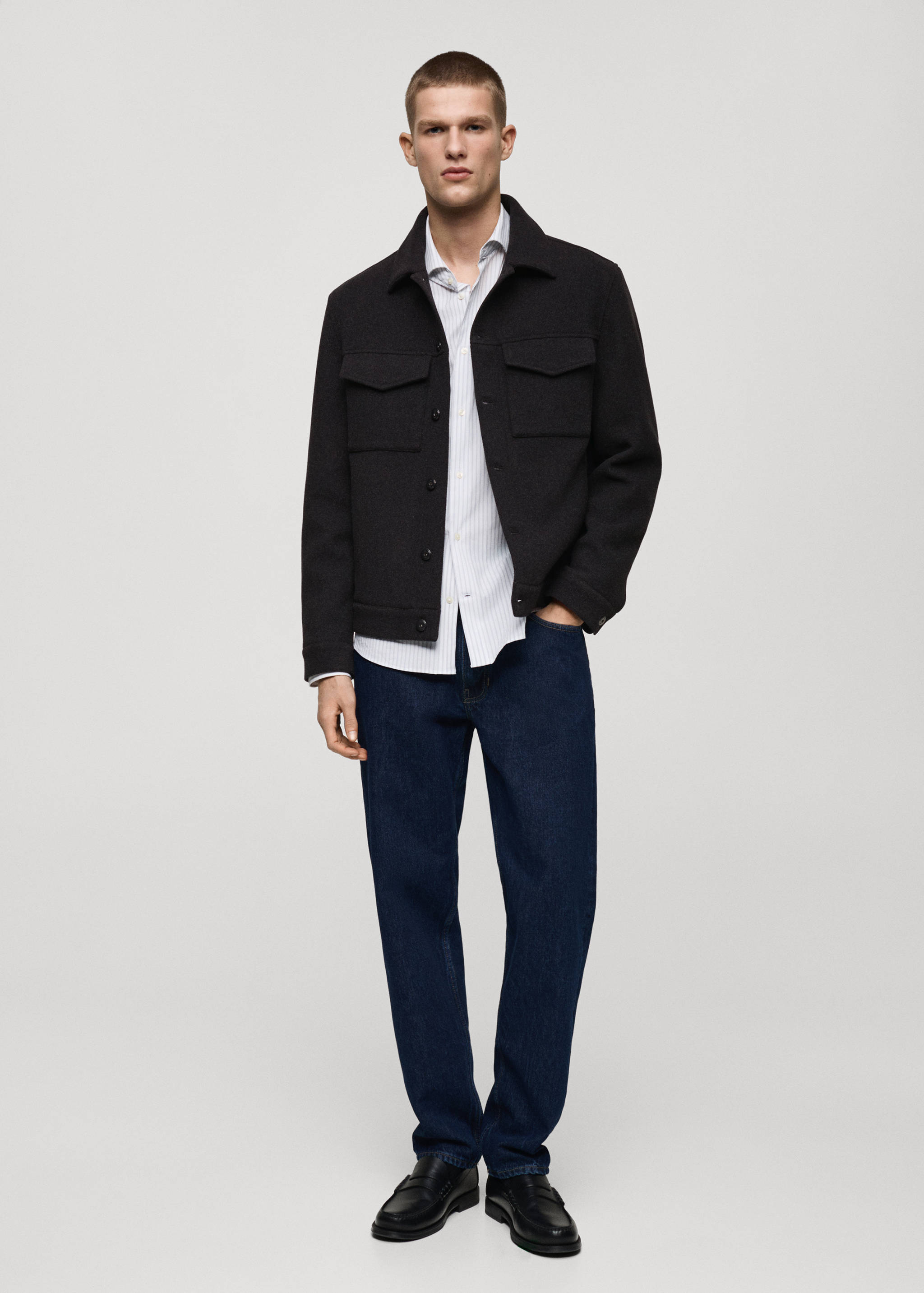 Regular-fit wool jacket - General plane