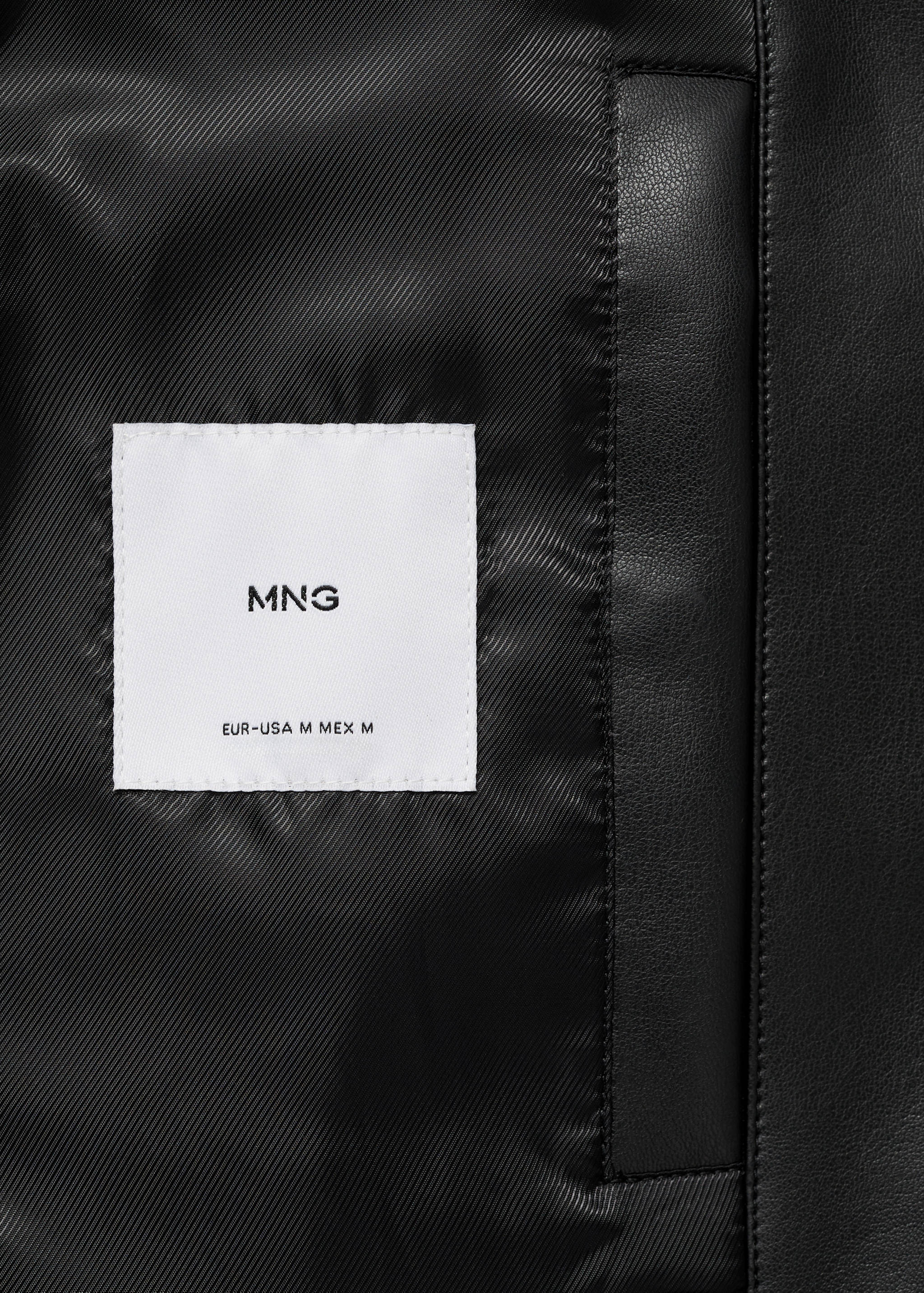 Faux leather jacket with stitching detail - Details of the article 0