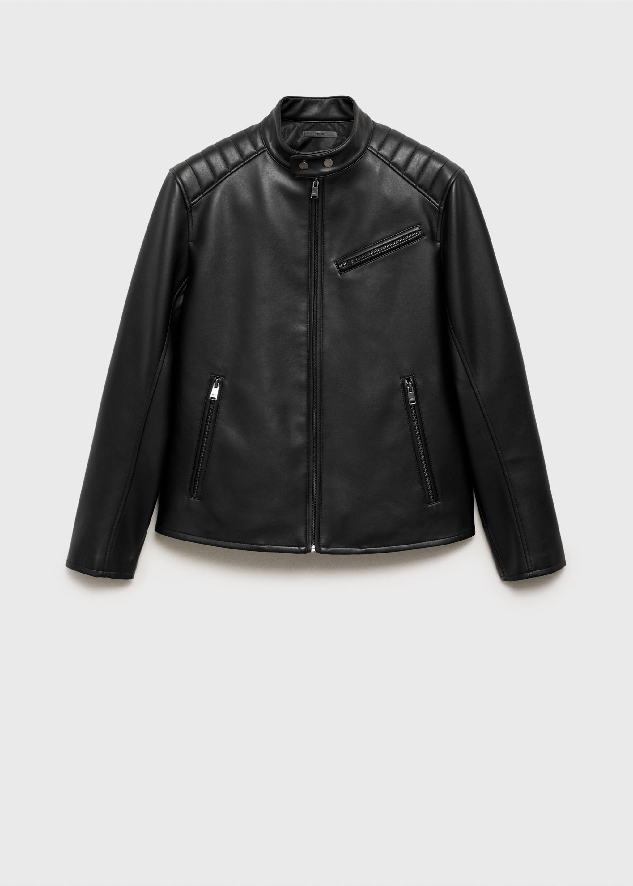 Veste effet cuir détail coutures - Article sans modèle, Noir. Ref: 87010586-00.