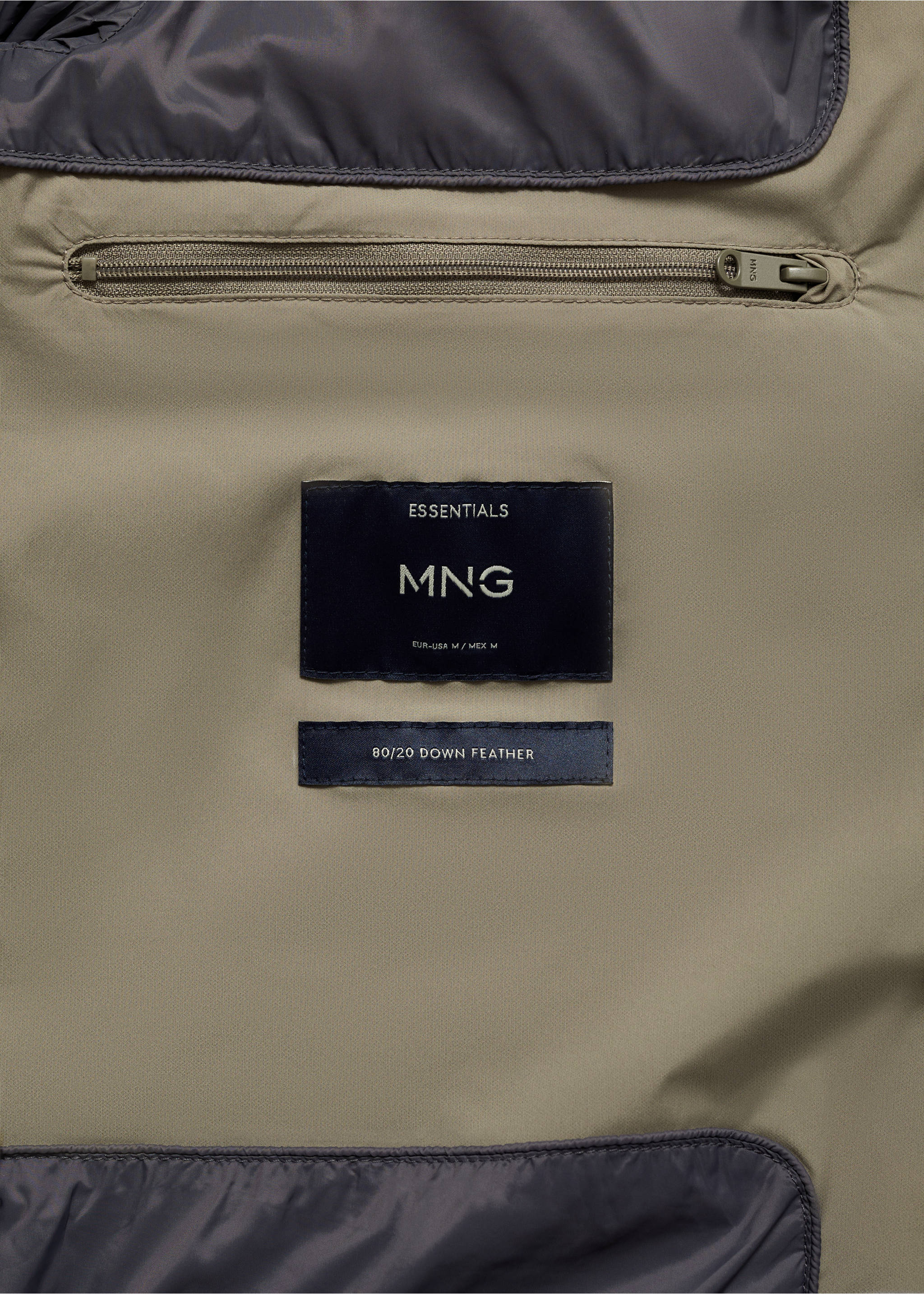 Jaqueta embuatada farcit plomissol i plomes - Detall de l'article 0, Marró mitjà. Ref: 87010588-00.