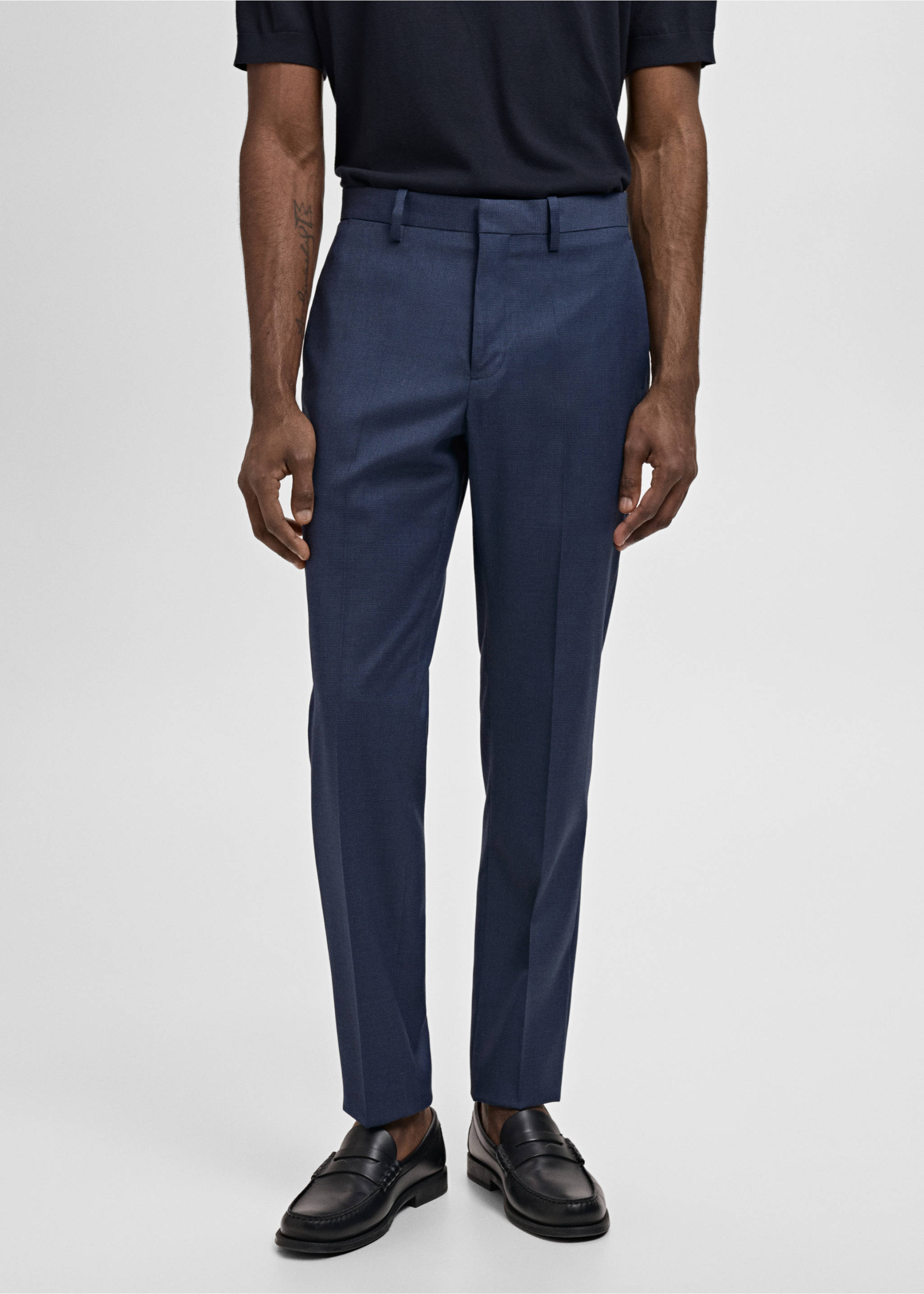 Pantalón traje París super slim fit - Plano medio, Azul tinta. Ref: 87010590-00.